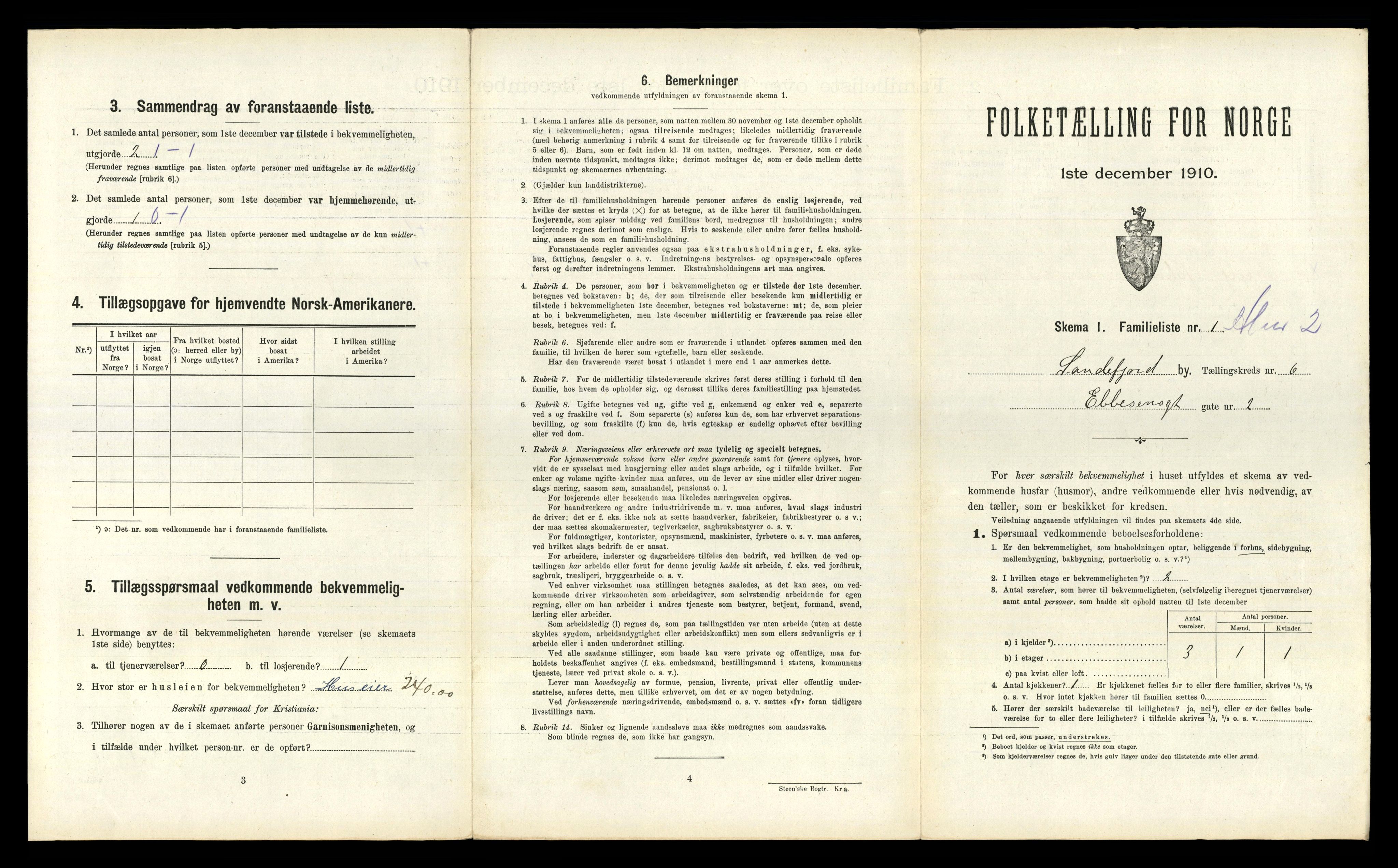 RA, 1910 census for Sandefjord, 1910, p. 1648