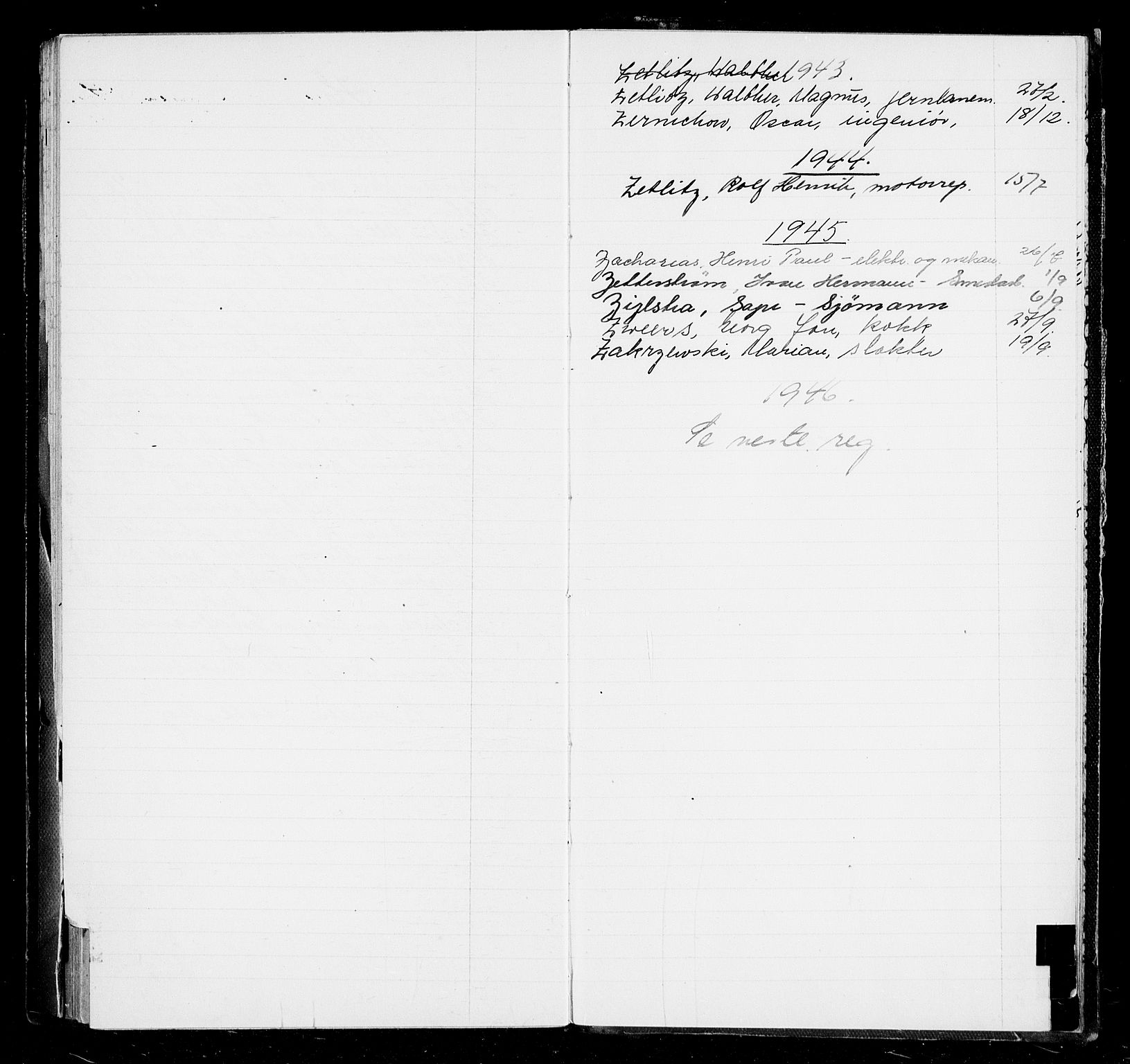 Oslo byfogd avd. I, AV/SAO-A-10220/L/La/L0006: Vigselsregister, 1943-1946, p. 135