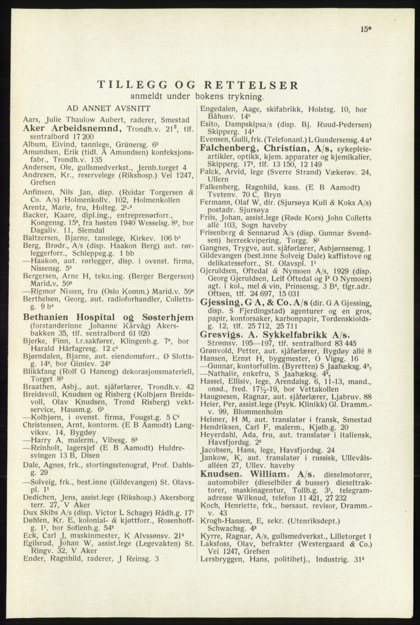 Kristiania/Oslo adressebok, PUBL/-, 1940, p. 13