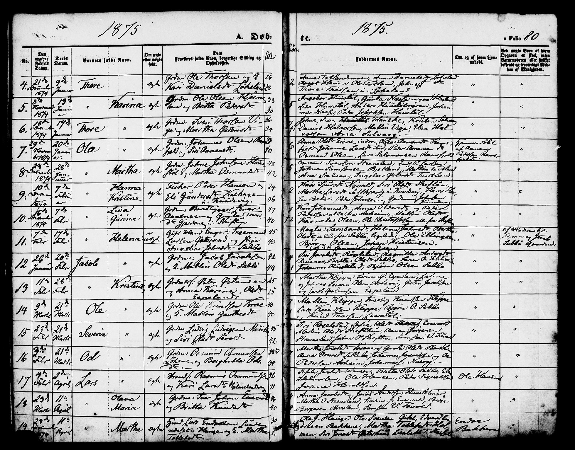 Hjelmeland sokneprestkontor, AV/SAST-A-101843/01/IV/L0011: Parish register (official) no. A 11, 1861-1878, p. 80