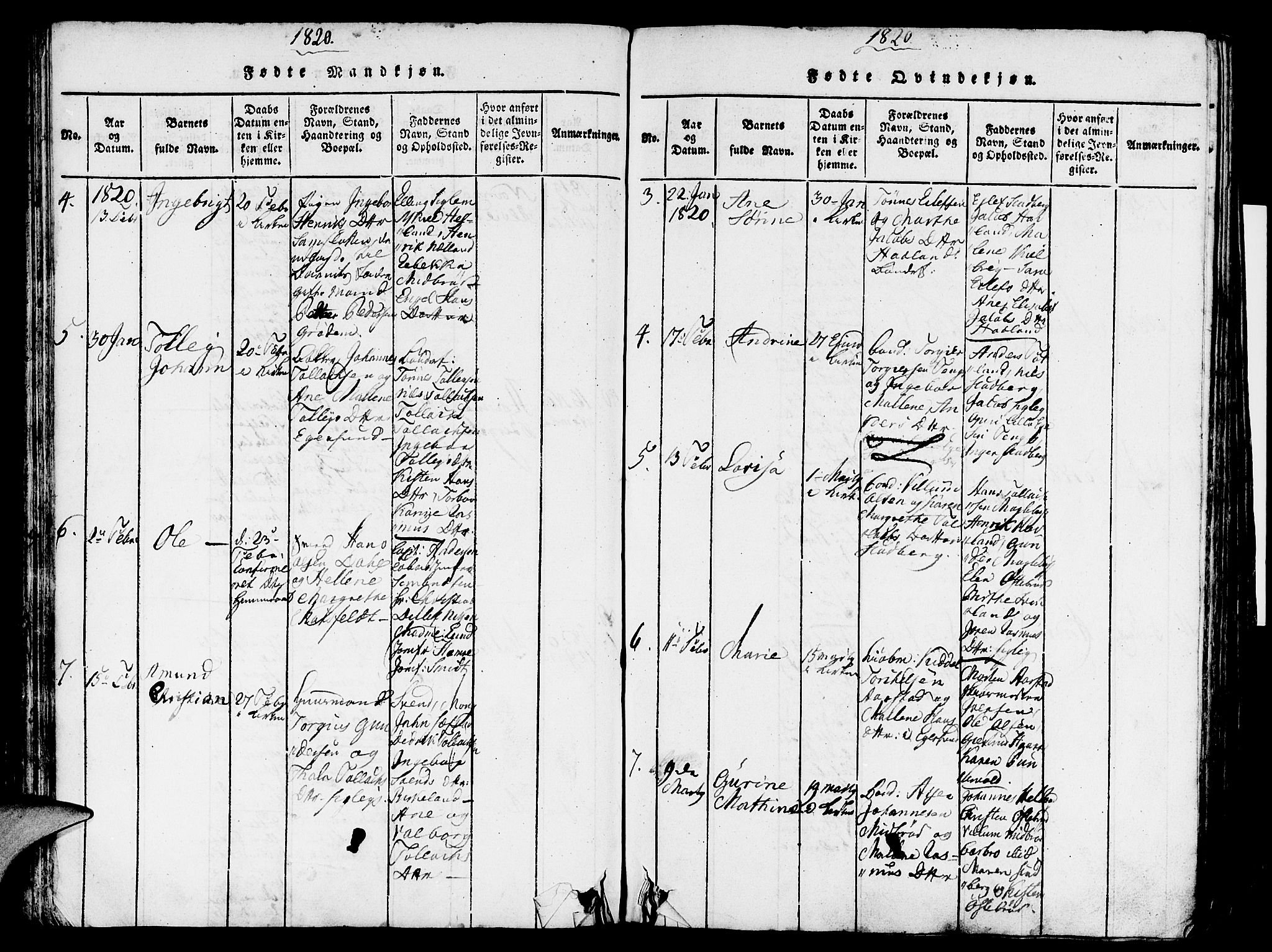 Eigersund sokneprestkontor, AV/SAST-A-101807/S08/L0007: Parish register (official) no. A 7, 1815-1827