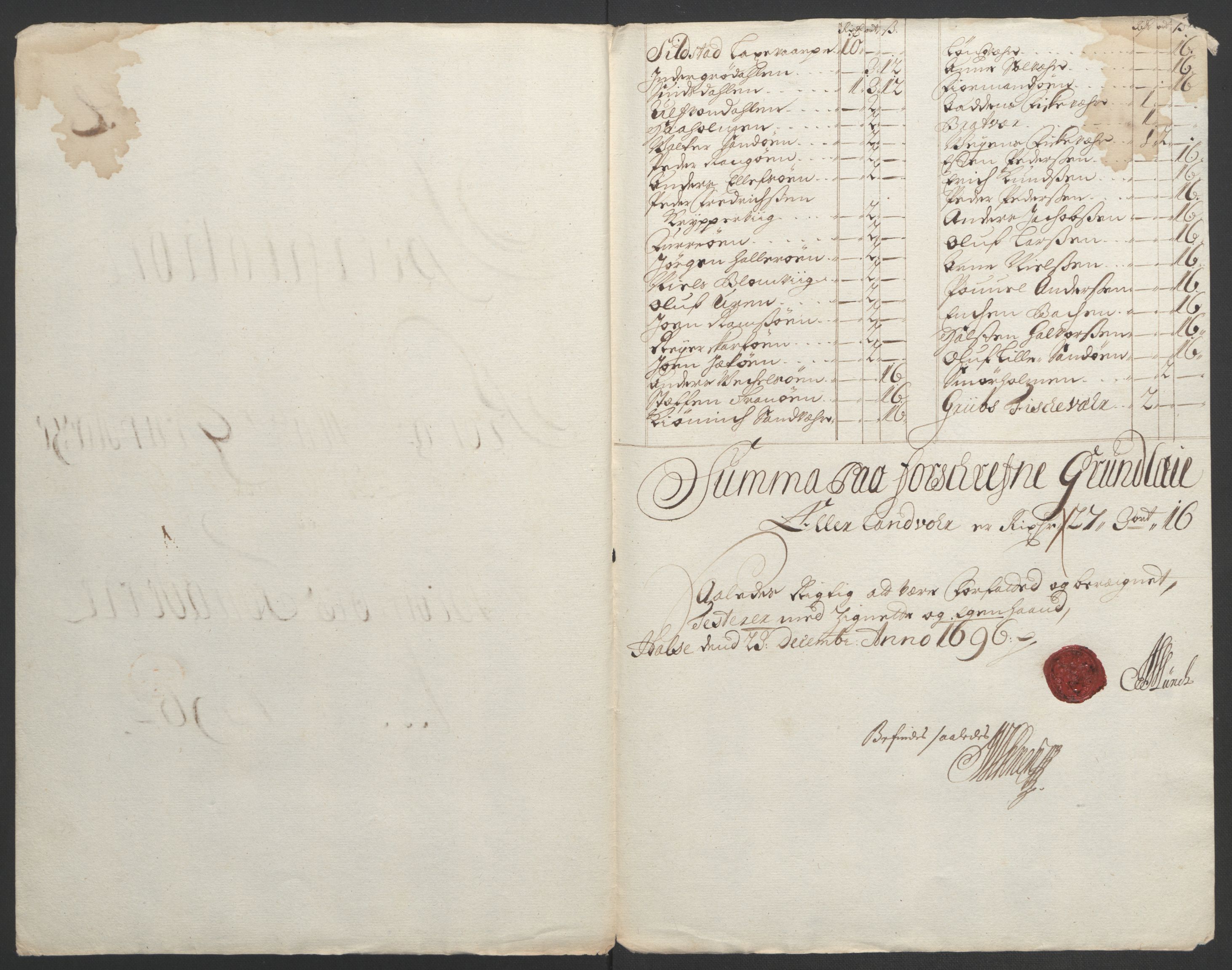 Rentekammeret inntil 1814, Reviderte regnskaper, Fogderegnskap, RA/EA-4092/R56/L3736: Fogderegnskap Nordmøre, 1694-1696, p. 436