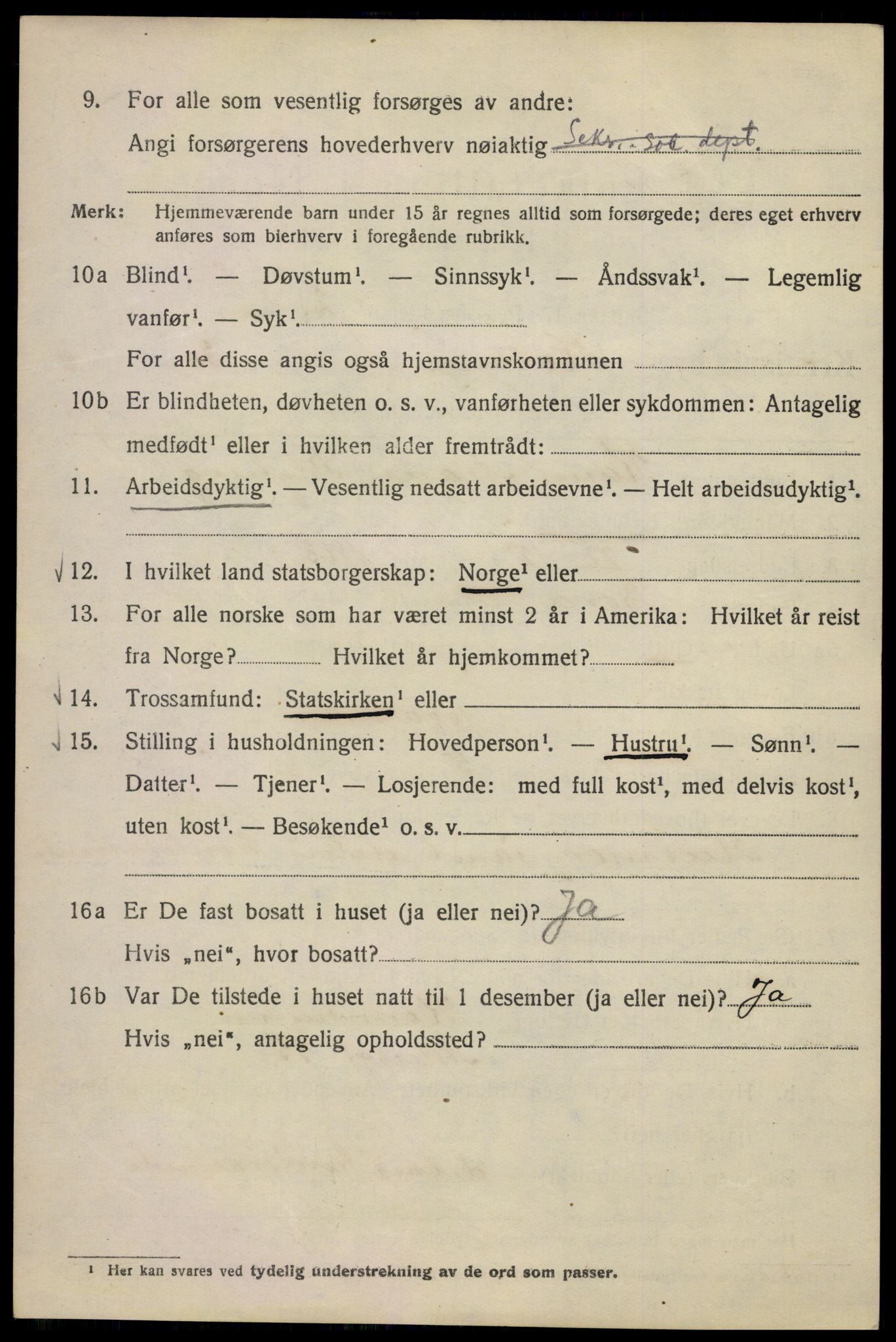 SAO, 1920 census for Kristiania, 1920, p. 295516