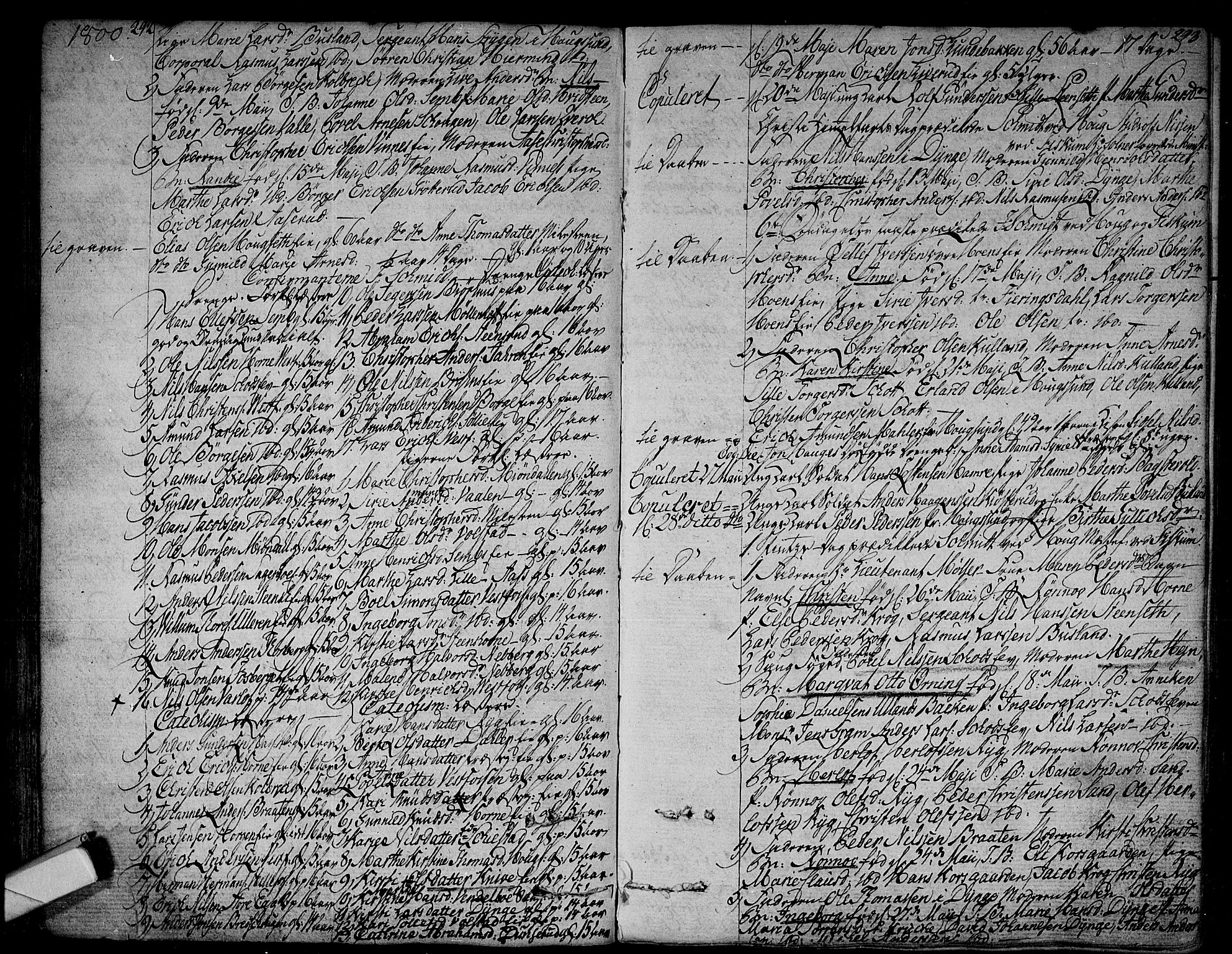 Eiker kirkebøker, AV/SAKO-A-4/F/Fa/L0009: Parish register (official) no. I 9, 1789-1806, p. 292-293