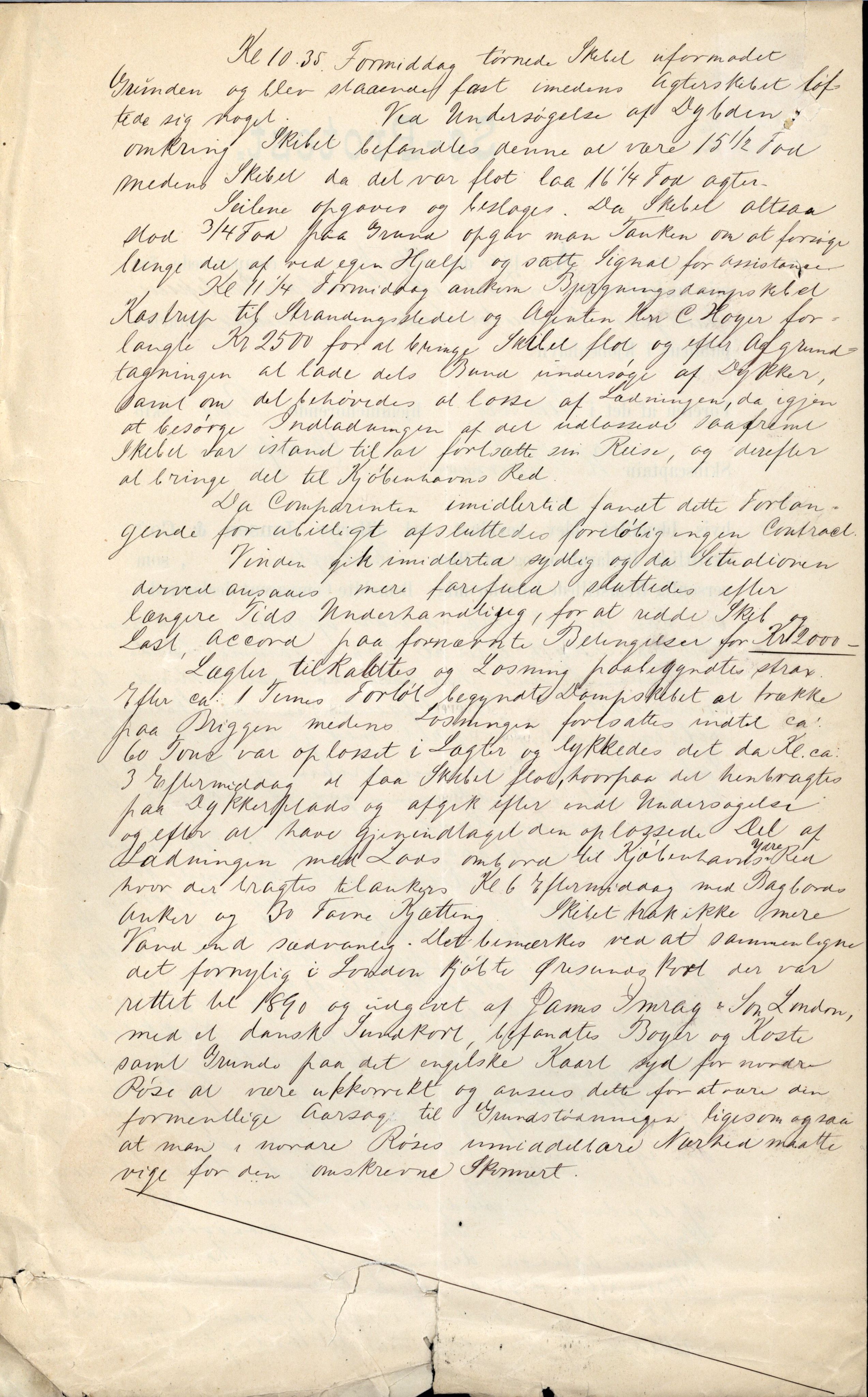 Pa 63 - Østlandske skibsassuranceforening, VEMU/A-1079/G/Ga/L0026/0001: Havaridokumenter / Ego, Dux, Eidsvold, Empress, 1890, p. 40