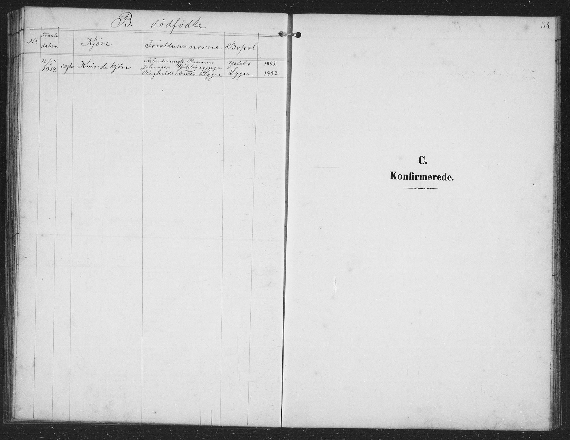 Alversund Sokneprestembete, SAB/A-73901/H/Ha/Hab: Parish register (copy) no. B 4, 1897-1914, p. 54