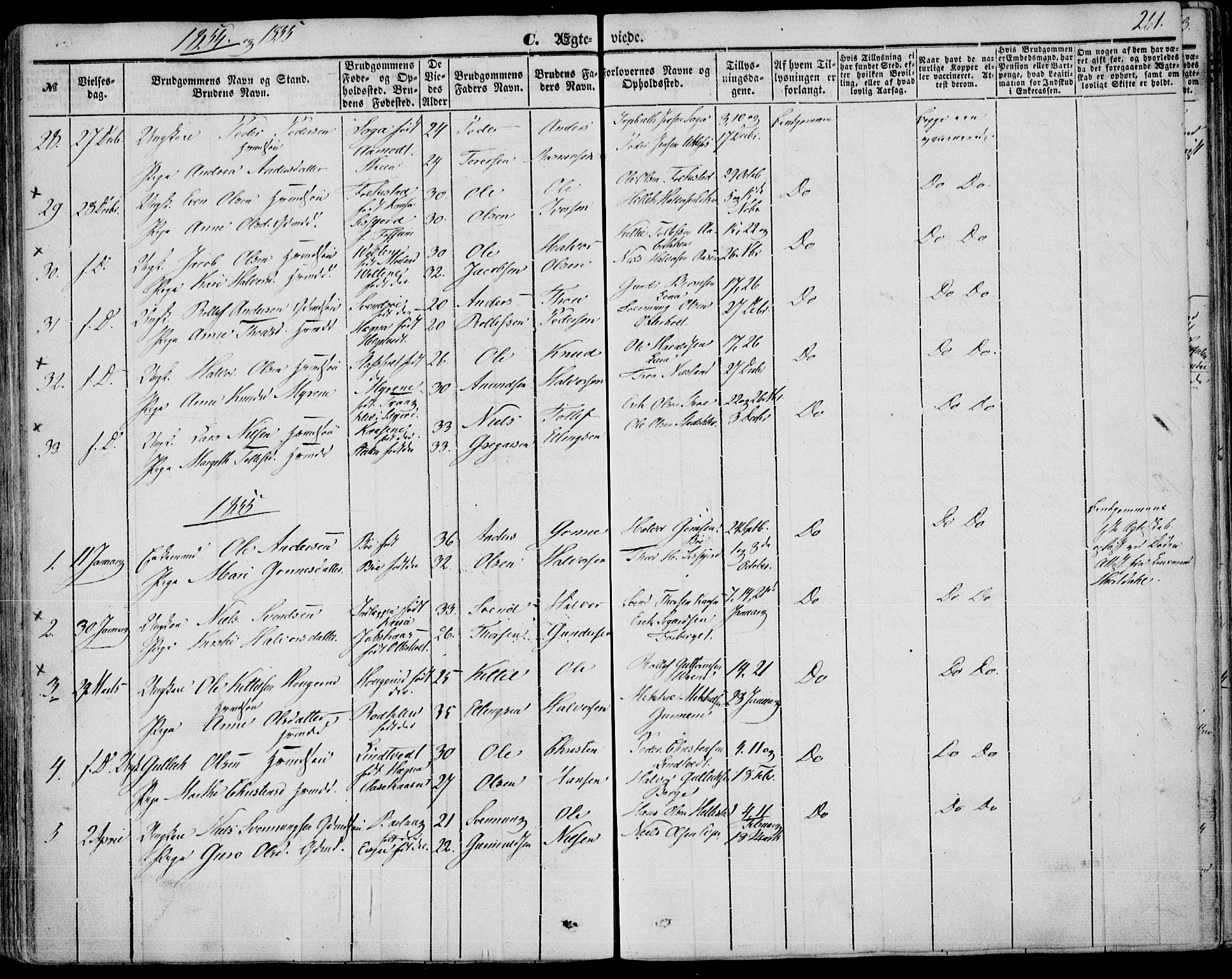 Bø kirkebøker, AV/SAKO-A-257/F/Fa/L0008: Parish register (official) no. 8, 1849-1861, p. 261