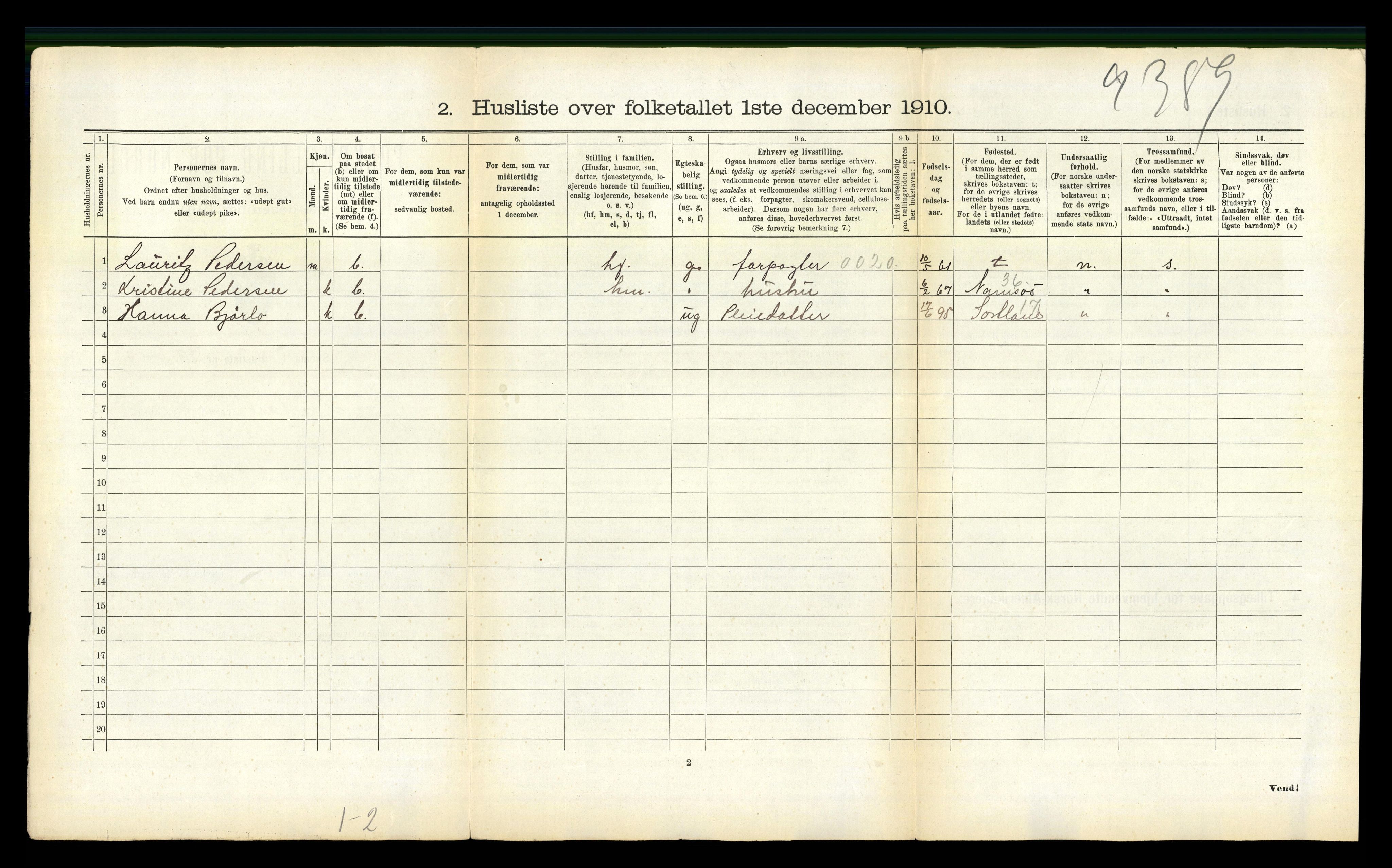 RA, 1910 census for Hadsel, 1910, p. 1642