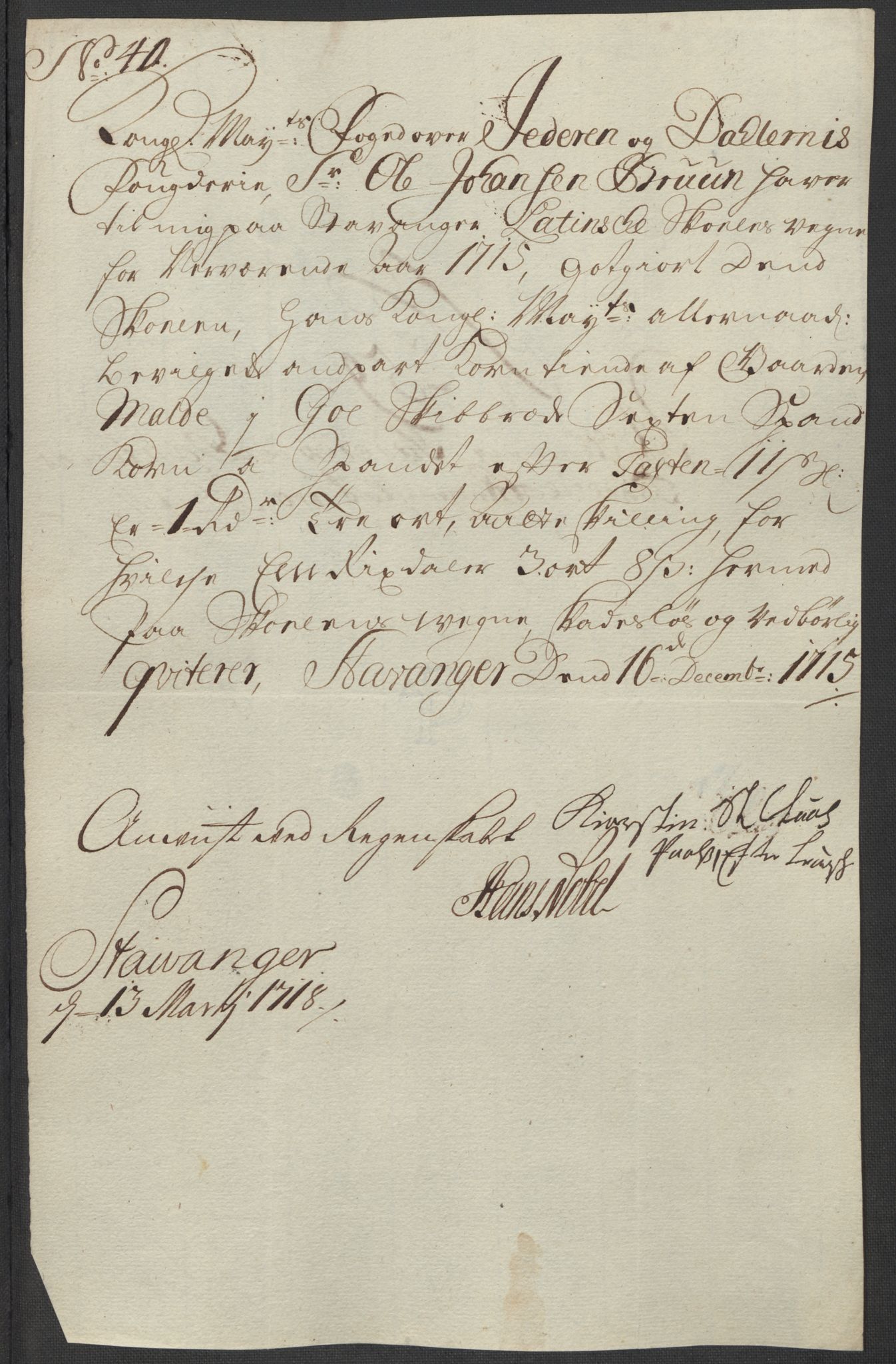 Rentekammeret inntil 1814, Reviderte regnskaper, Fogderegnskap, AV/RA-EA-4092/R46/L2740: Fogderegnskap Jæren og Dalane, 1715-1716, p. 207