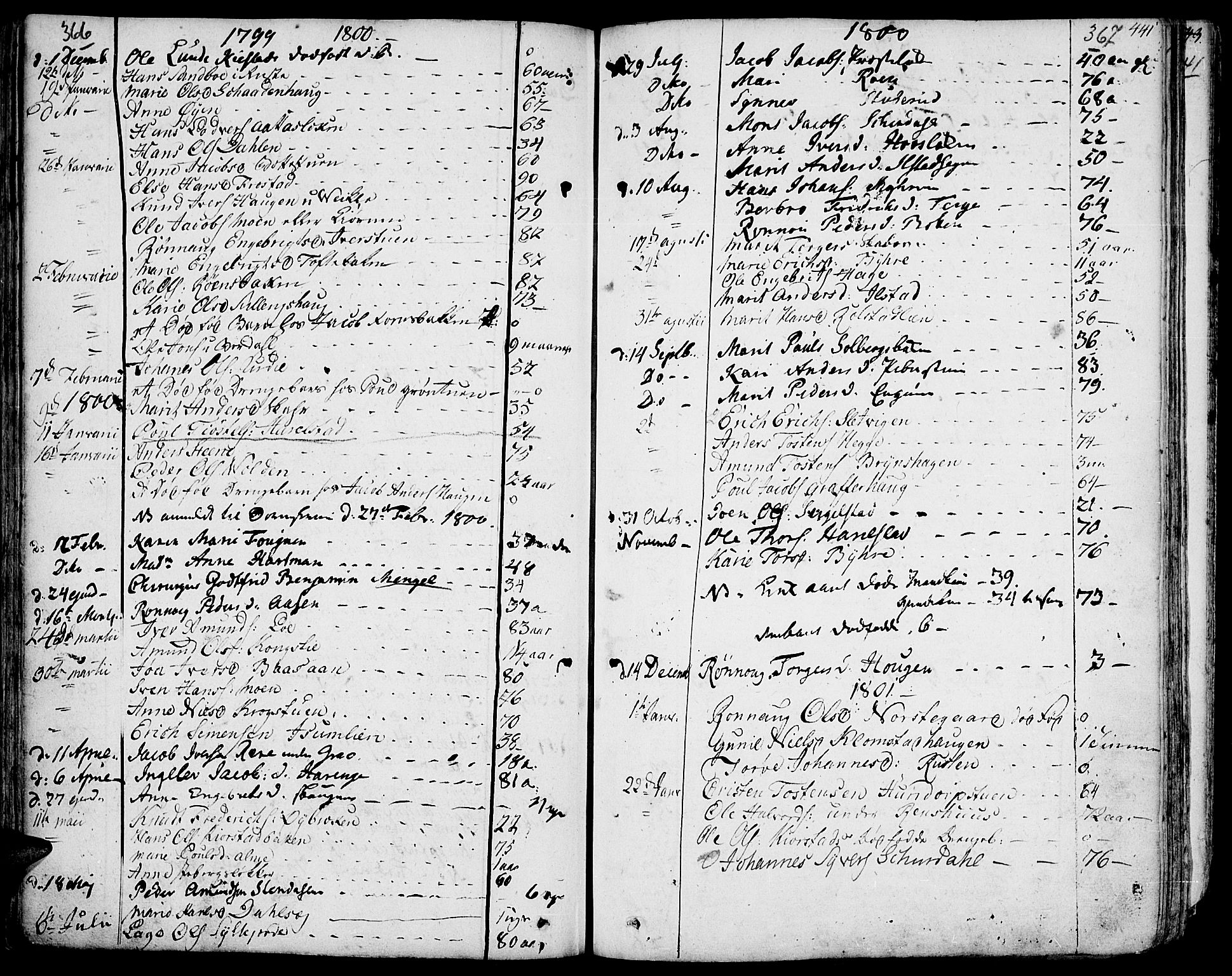Fron prestekontor, AV/SAH-PREST-078/H/Ha/Haa/L0001: Parish register (official) no. 1, 1799-1816, p. 366-367