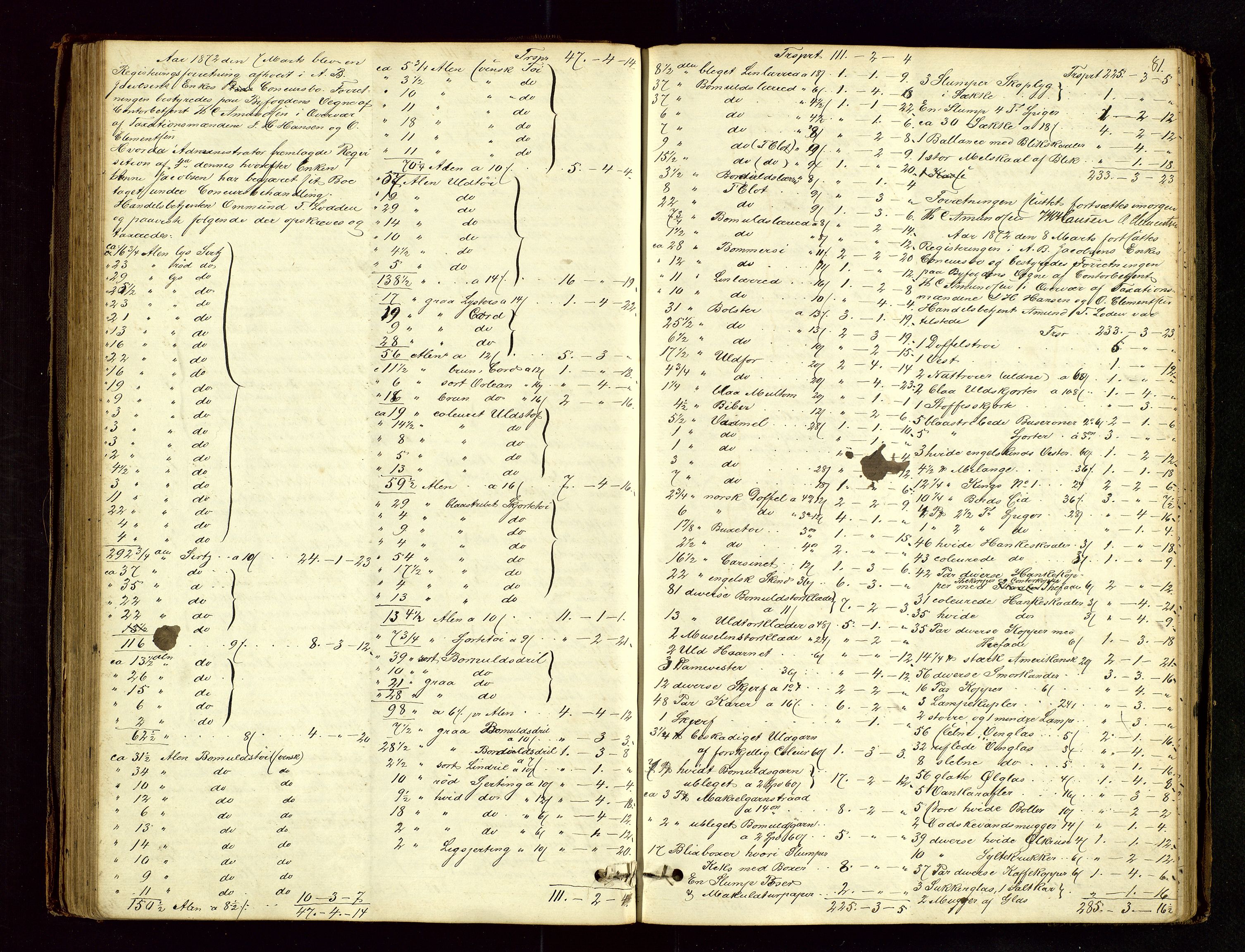 Haugesund tingrett, AV/SAST-A-101415/01/IV/IVB/L0001: Skifteregistreringsprotokoll, 1867-1879, p. 80b-81a