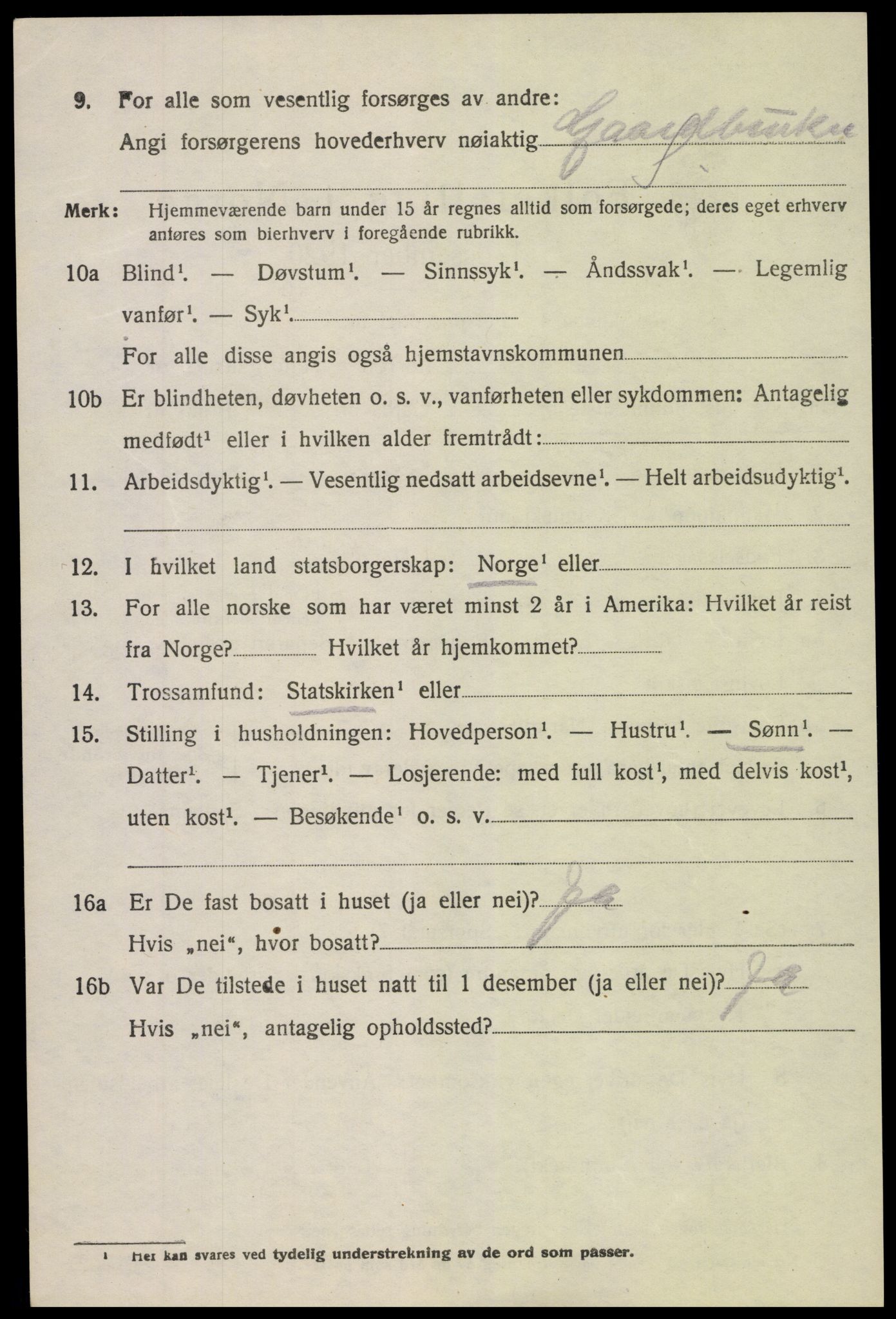 SAK, 1920 census for Søndeled, 1920, p. 2392