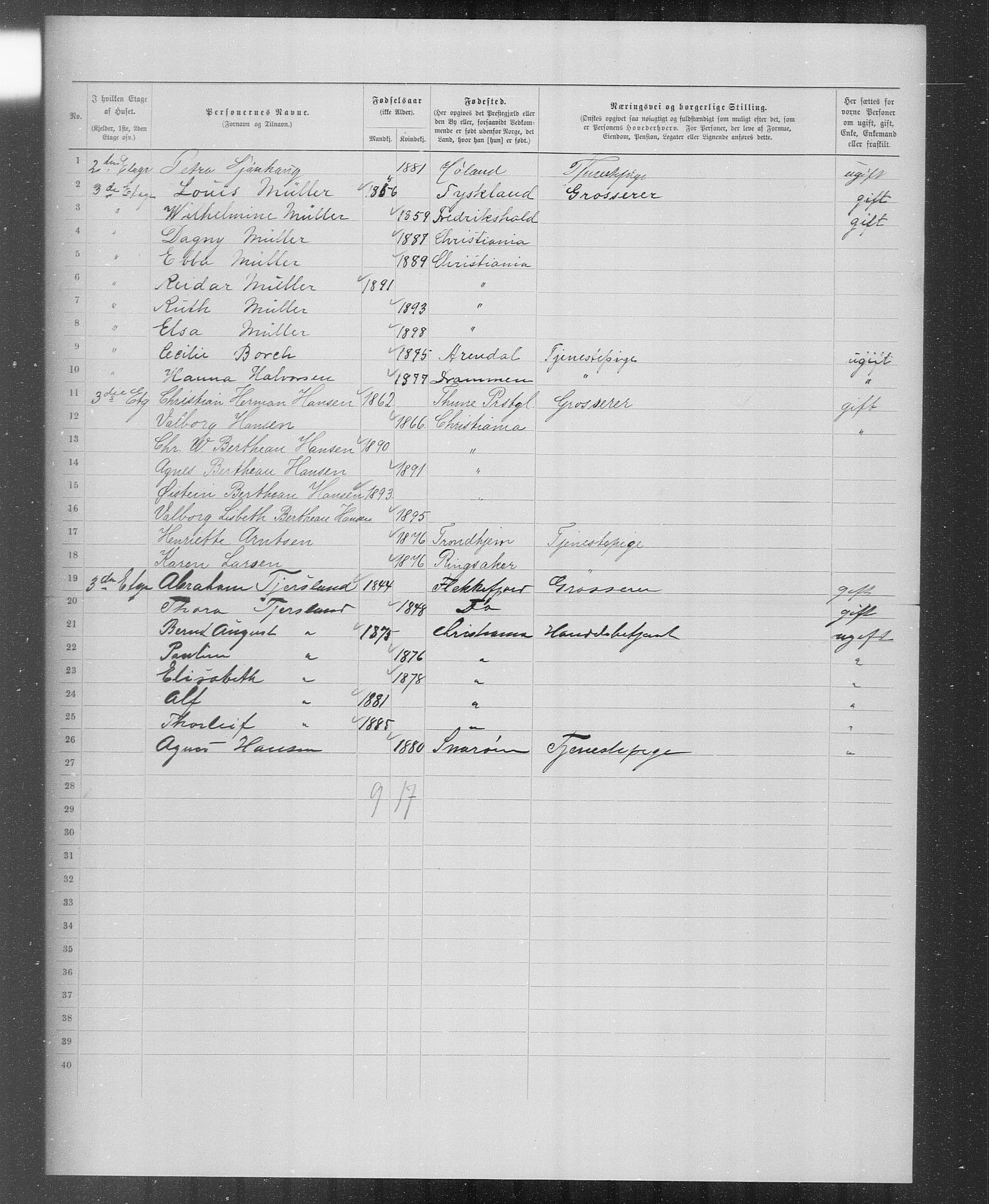 OBA, Municipal Census 1899 for Kristiania, 1899, p. 3771