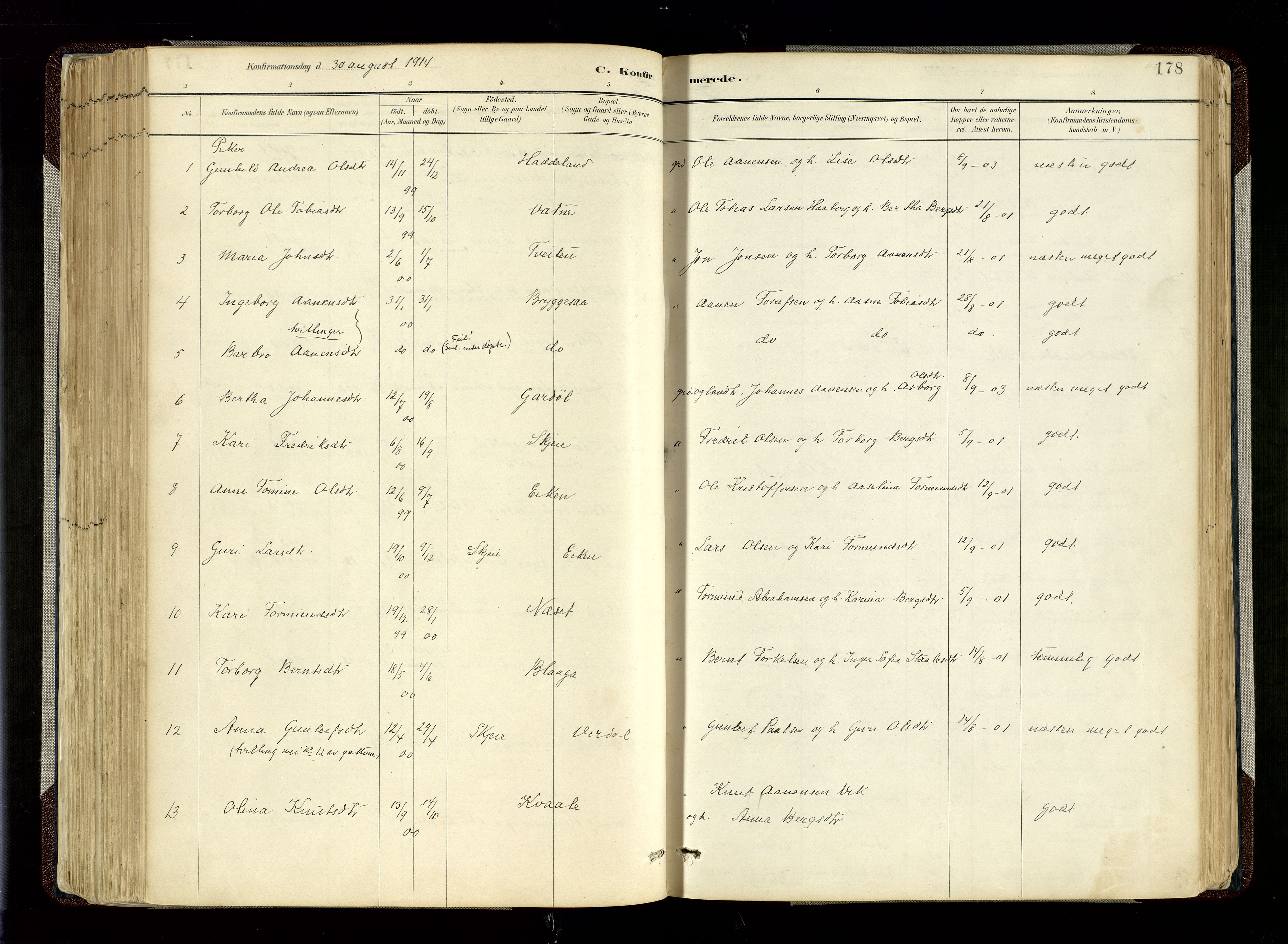 Hægebostad sokneprestkontor, SAK/1111-0024/F/Fa/Fab/L0004: Parish register (official) no. A 4, 1887-1929, p. 178