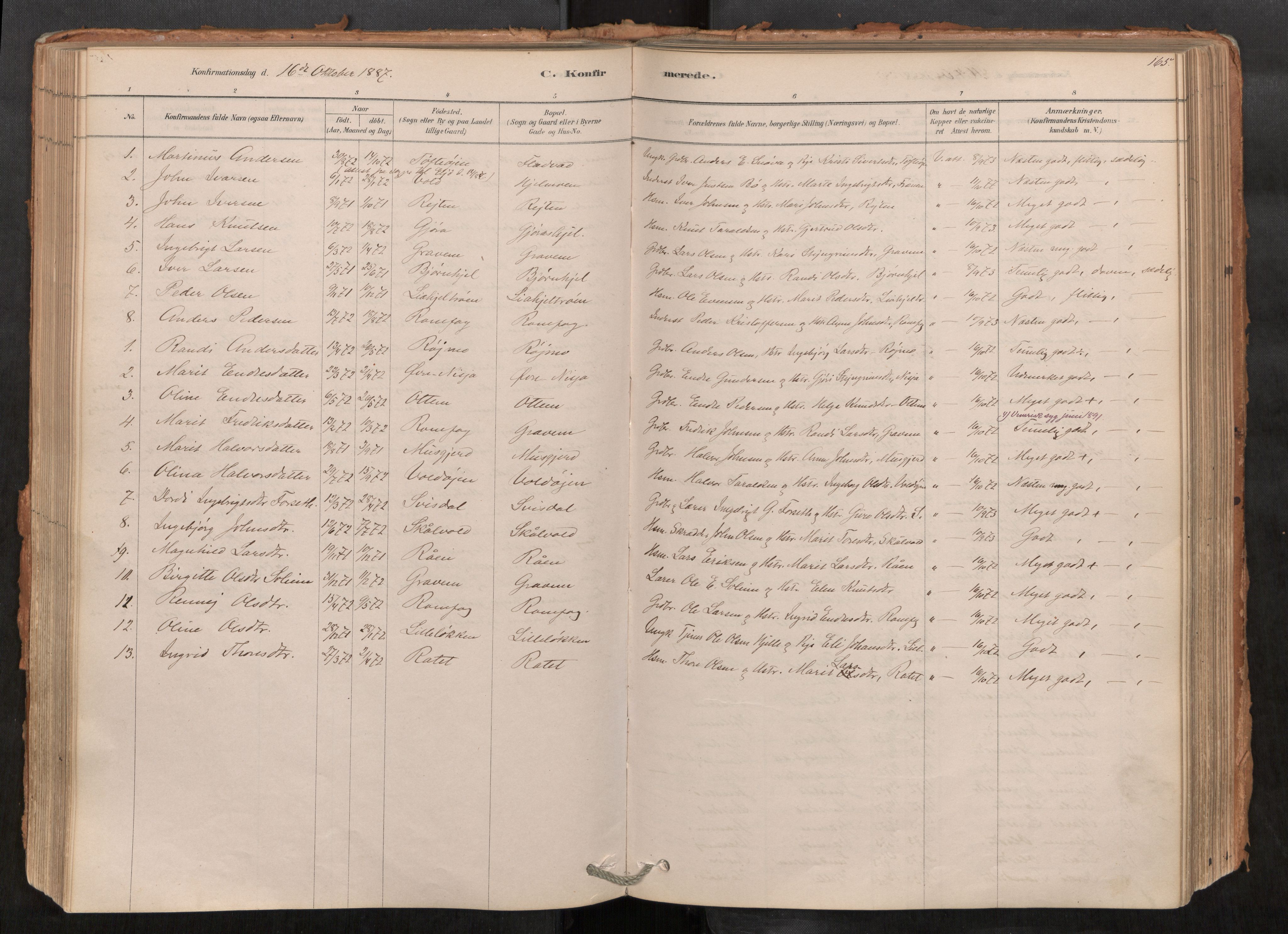 Sunndal sokneprestkontor, AV/SAT-A-1085/1/I/I1/I1a/L0001: Parish register (official) no. 1, 1877-1914, p. 165