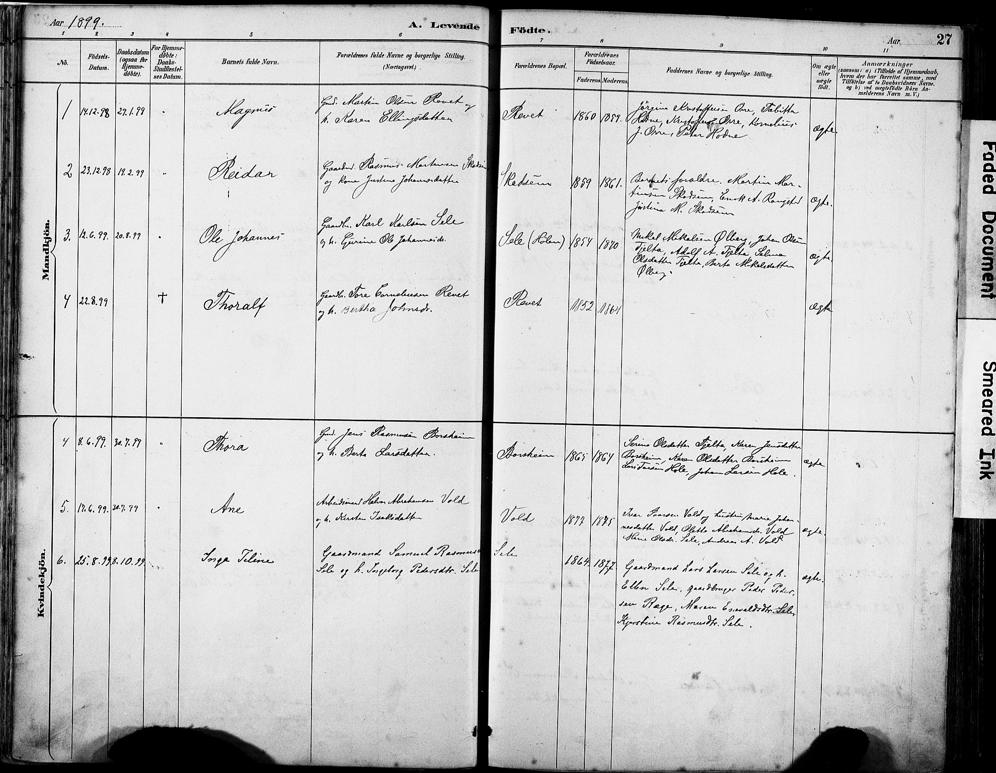 Klepp sokneprestkontor, SAST/A-101803/001/3/30BA/L0008: Parish register (official) no. A 9, 1886-1919, p. 27