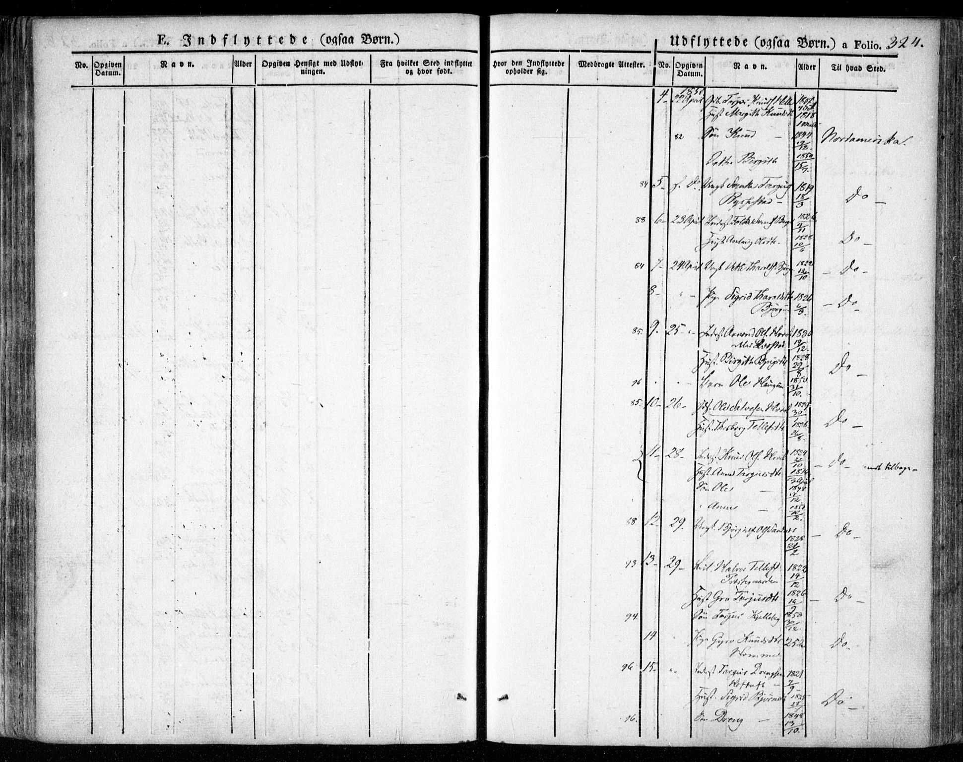 Valle sokneprestkontor, AV/SAK-1111-0044/F/Fa/Fac/L0006: Parish register (official) no. A 6, 1831-1853, p. 324