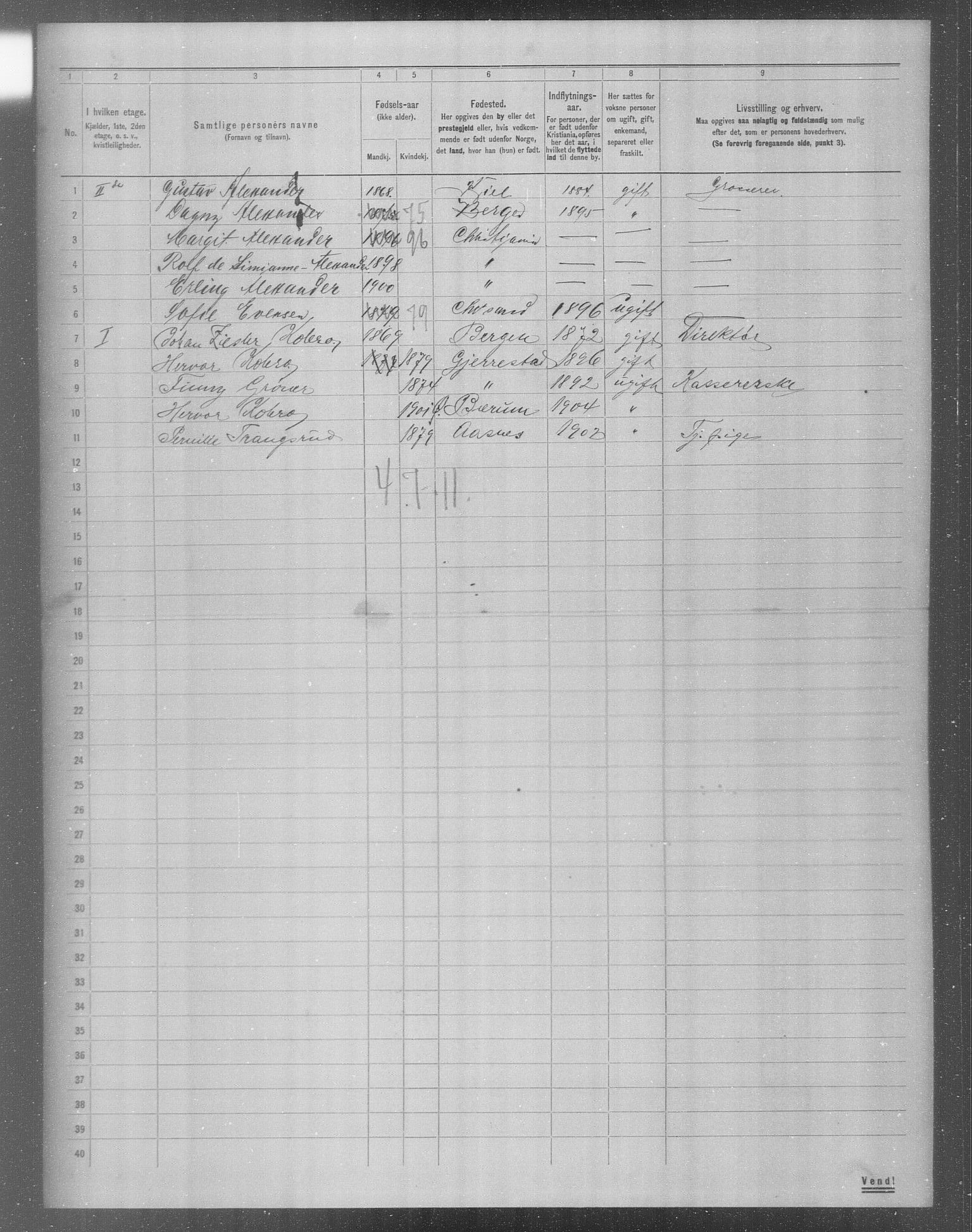 OBA, Municipal Census 1904 for Kristiania, 1904, p. 14462