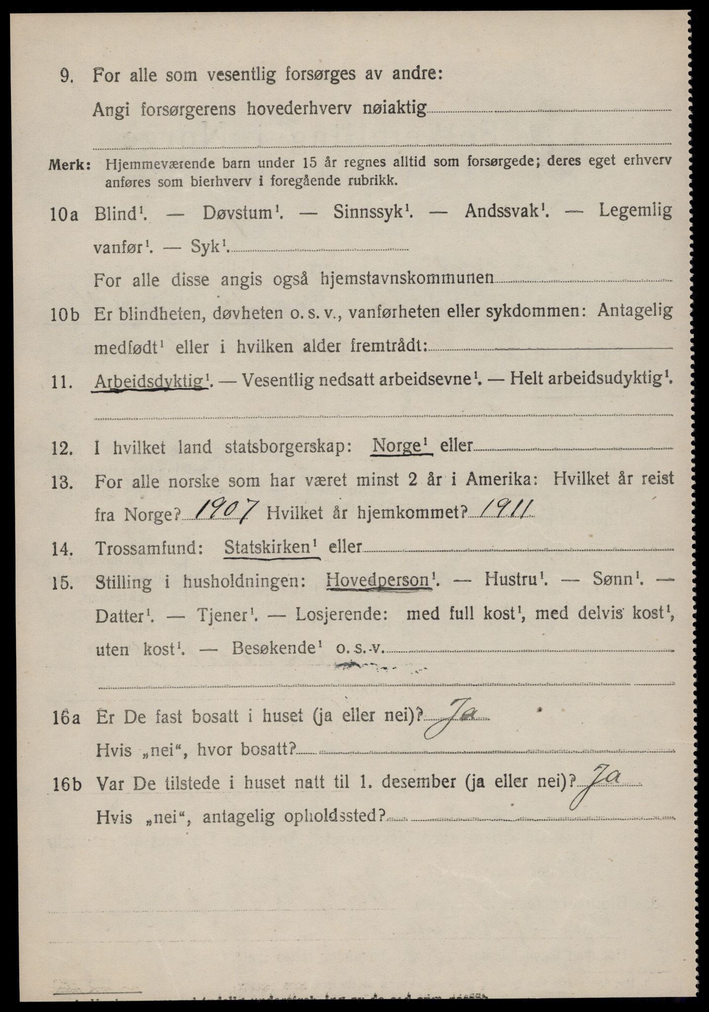 SAT, 1920 census for Vestnes, 1920, p. 6108