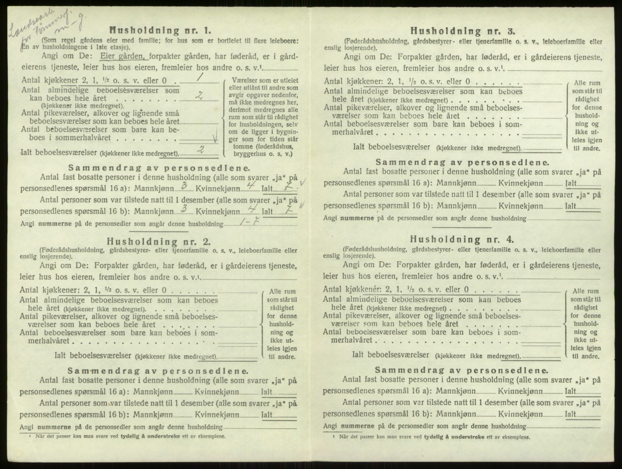 SAO, 1920 census for Varteig, 1920, p. 151