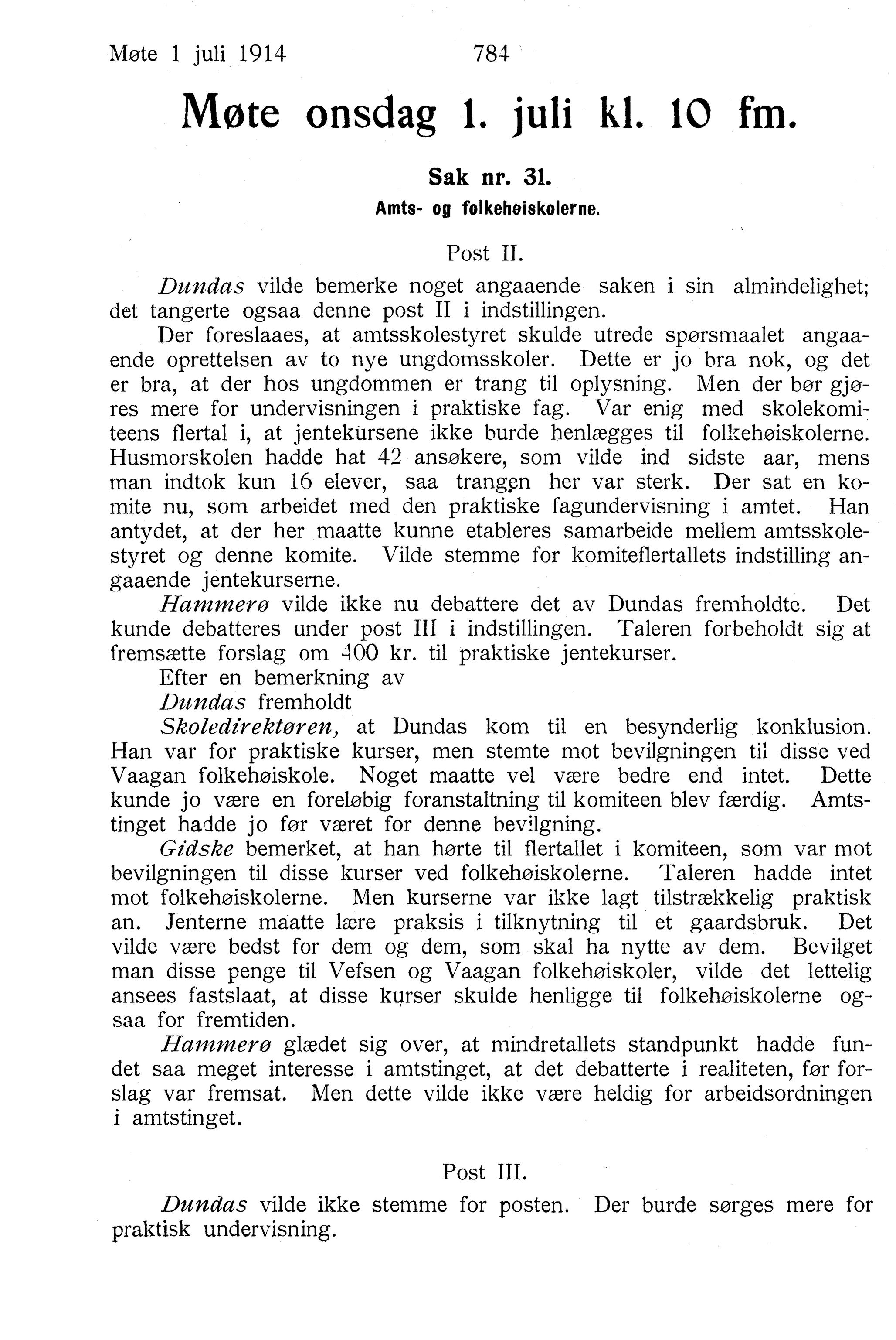 Nordland Fylkeskommune. Fylkestinget, AIN/NFK-17/176/A/Ac/L0037: Fylkestingsforhandlinger 1914, 1914, p. 784