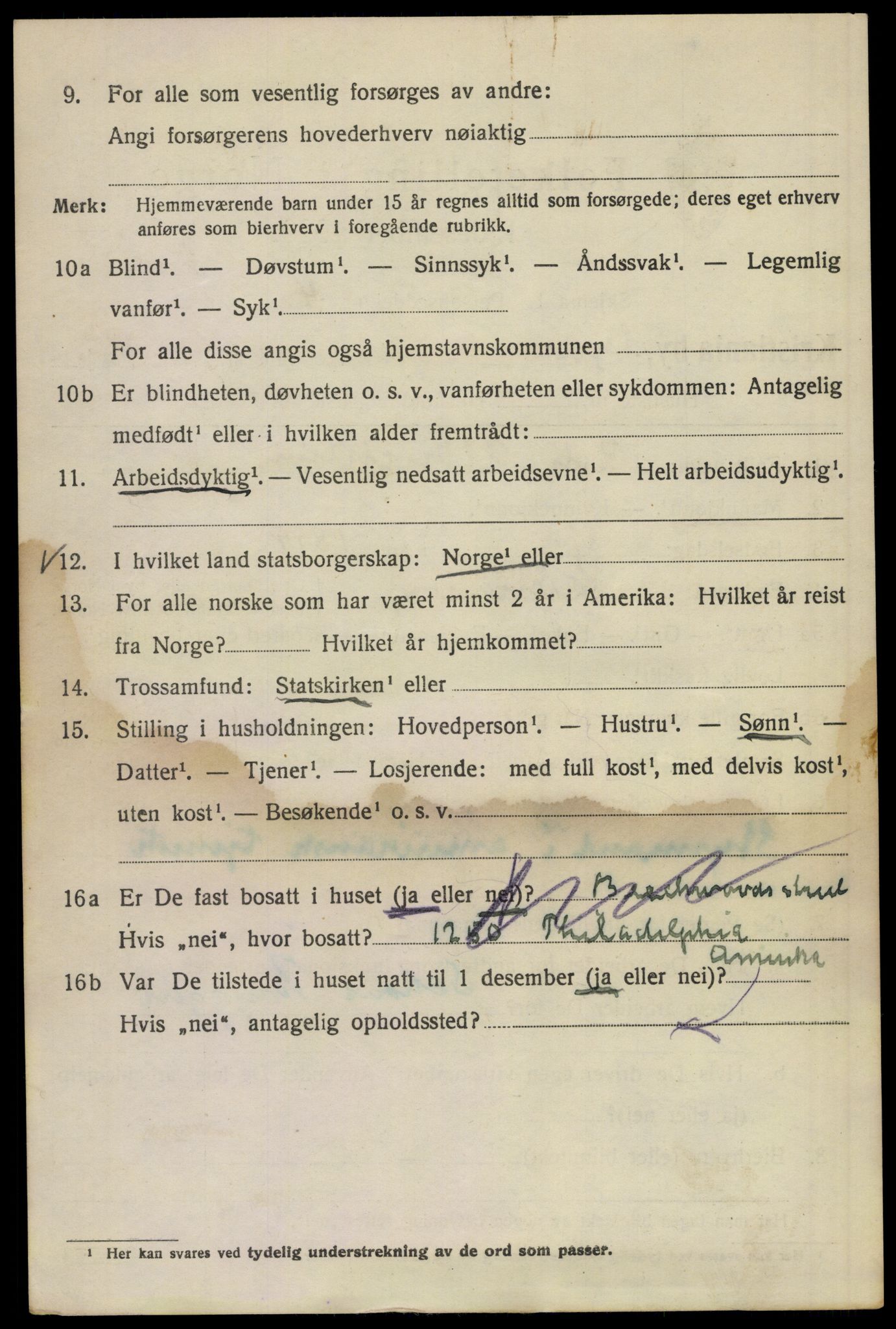 SAO, 1920 census for Kristiania, 1920, p. 366916