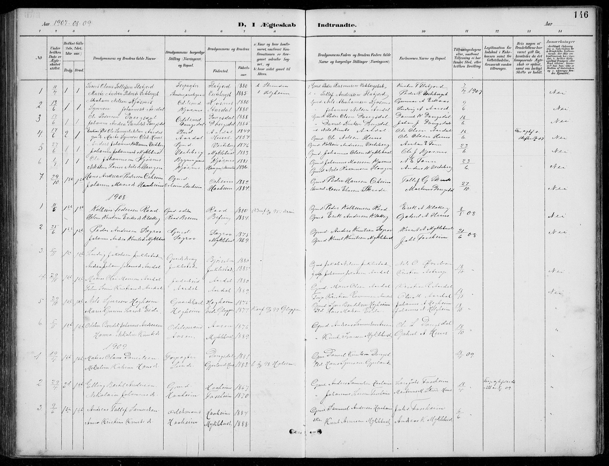 Jølster sokneprestembete, SAB/A-80701/H/Hab/Habb/L0002: Parish register (copy) no. B 2, 1887-1920, p. 146