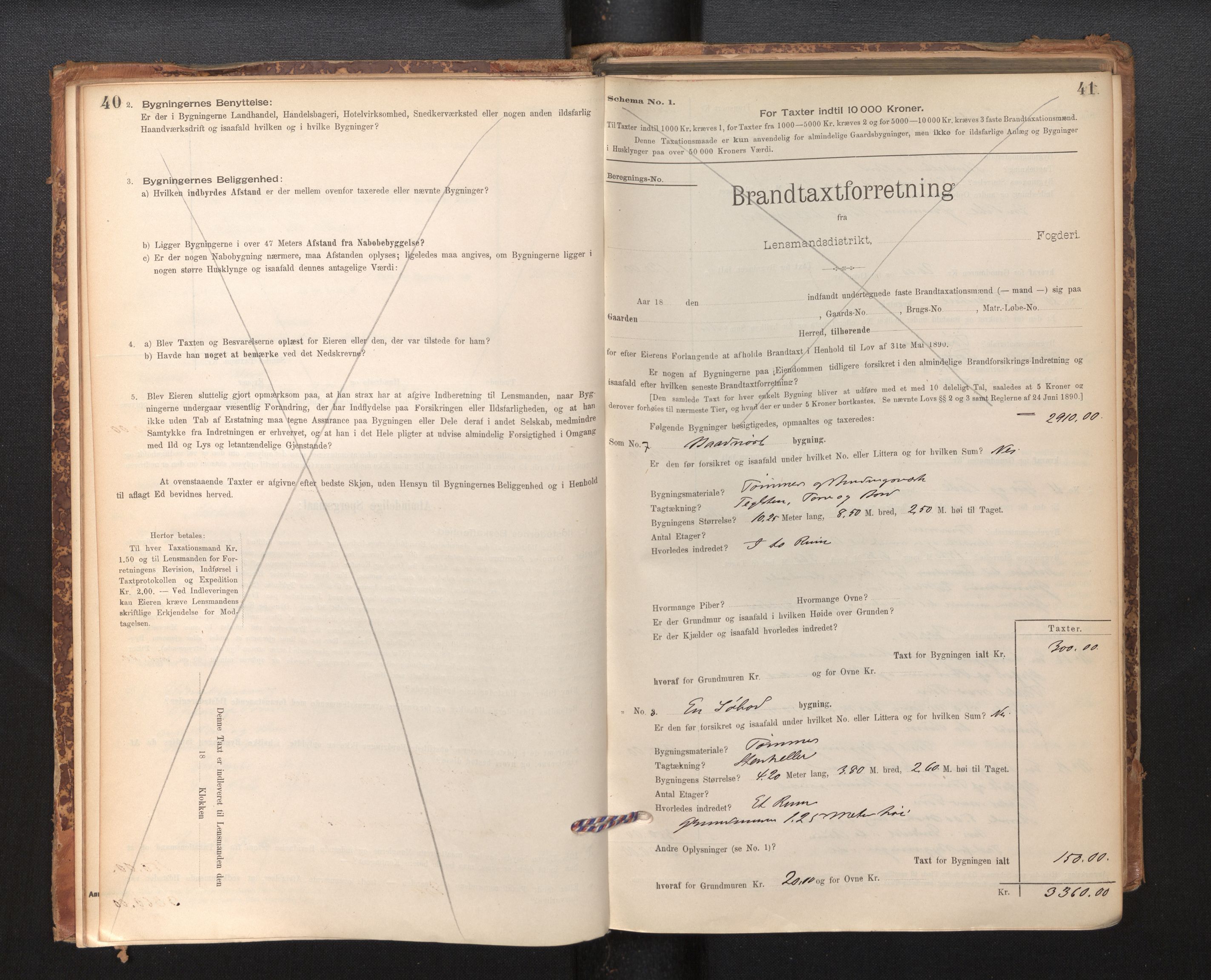 Lensmannen i Sogndal, AV/SAB-A-29901/0012/L0008: Branntakstprotokoll, skjematakst, 1895-1906, p. 40-41