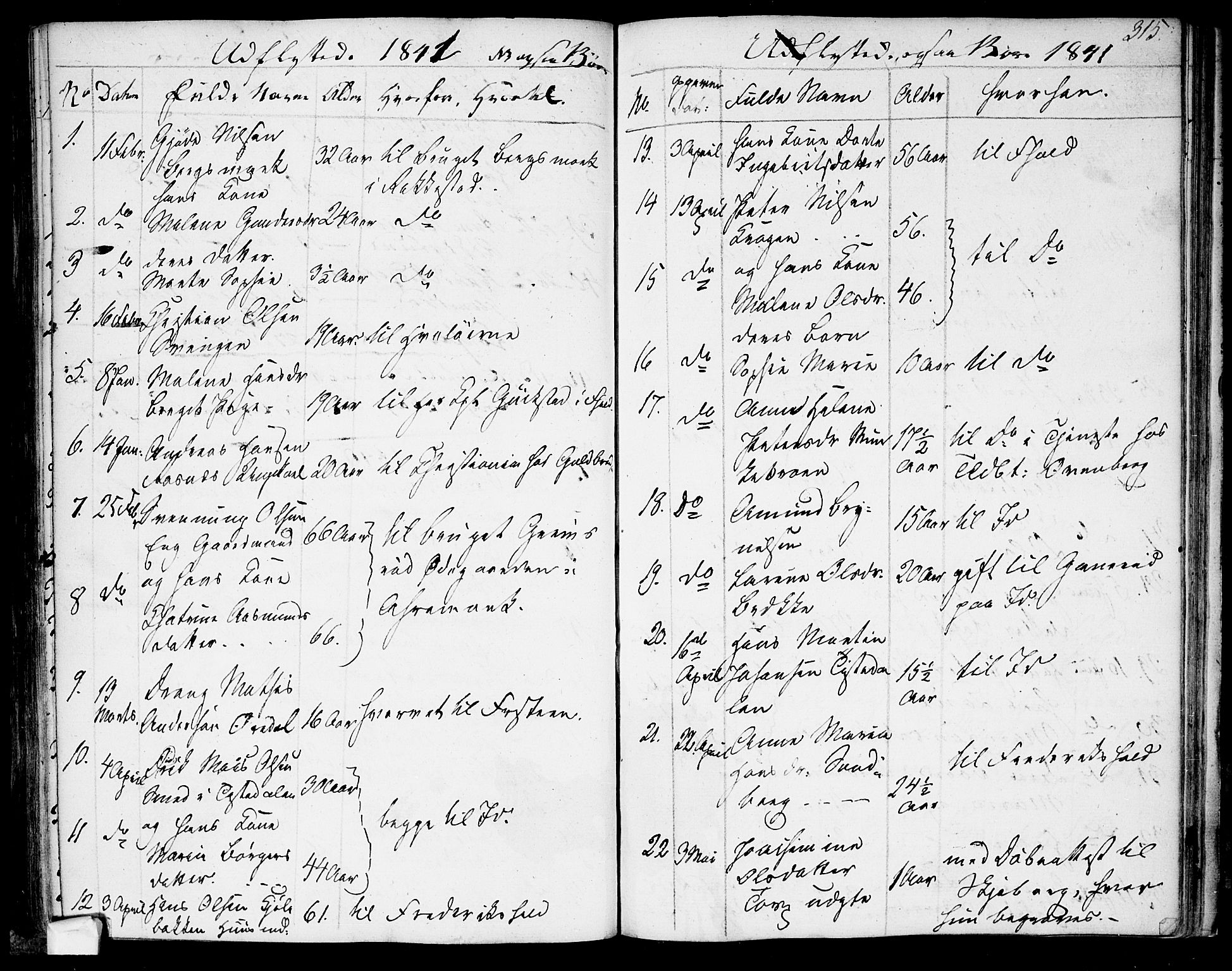 Berg prestekontor Kirkebøker, SAO/A-10902/F/Fa/L0003: Parish register (official) no. I 3, 1832-1842, p. 315