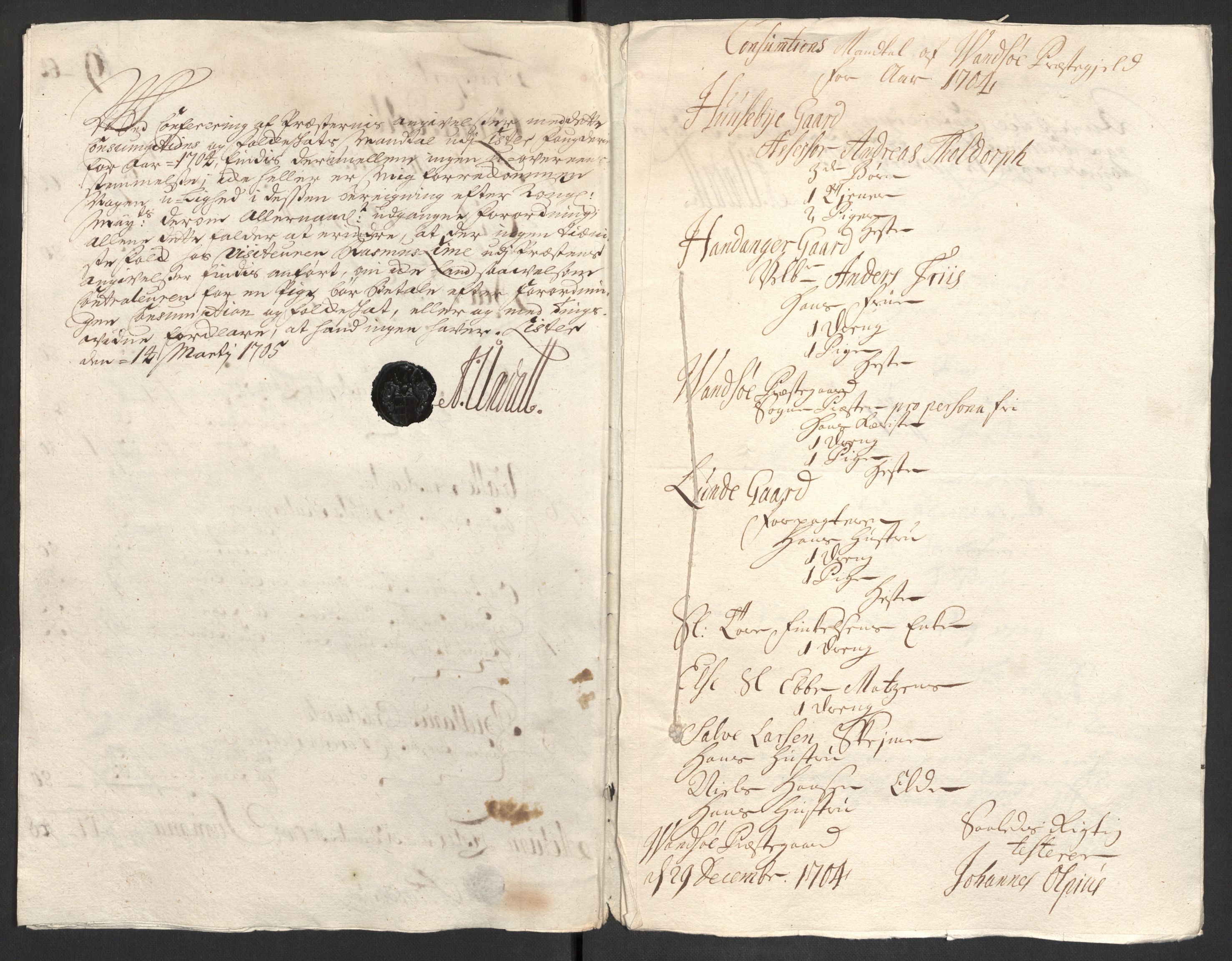 Rentekammeret inntil 1814, Reviderte regnskaper, Fogderegnskap, RA/EA-4092/R43/L2550: Fogderegnskap Lista og Mandal, 1703-1704, p. 277