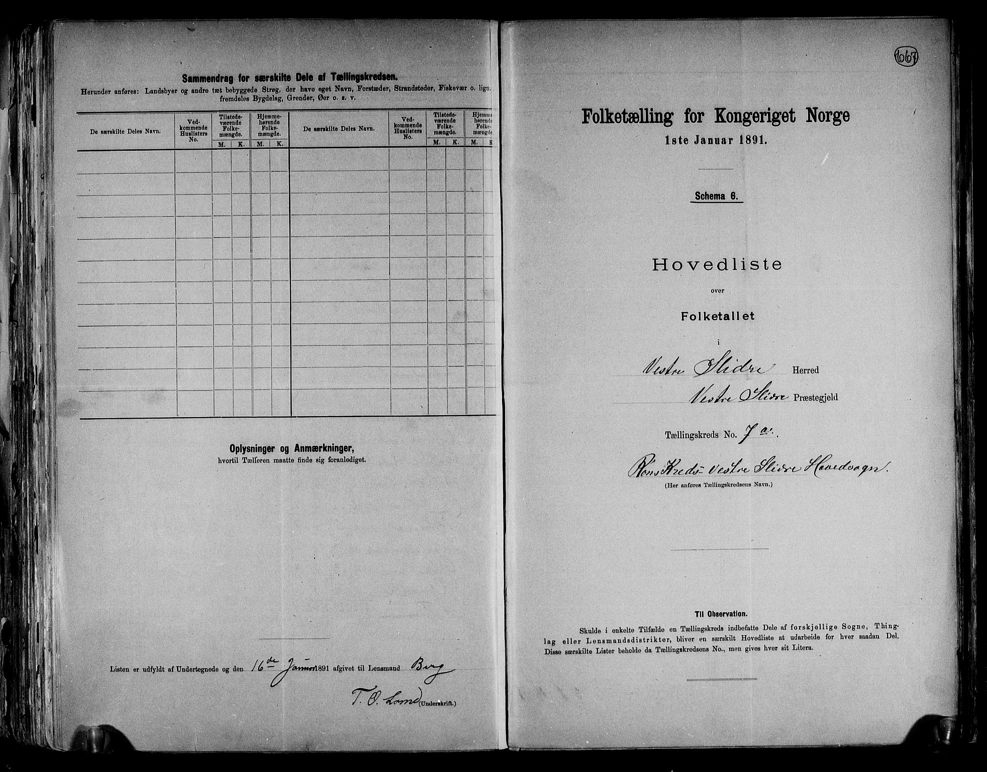 RA, 1891 census for 0543 Vestre Slidre, 1891, p. 21