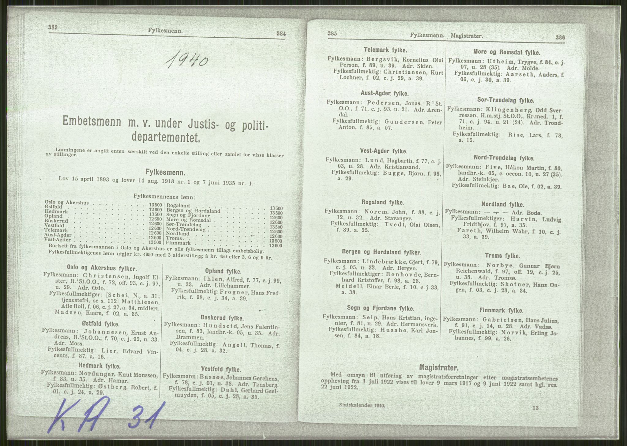 Forsvaret, Forsvarets krigshistoriske avdeling, AV/RA-RAFA-2017/Y/Ya/L0013: II-C-11-31 - Fylkesmenn.  Rapporter om krigsbegivenhetene 1940., 1940, p. 11