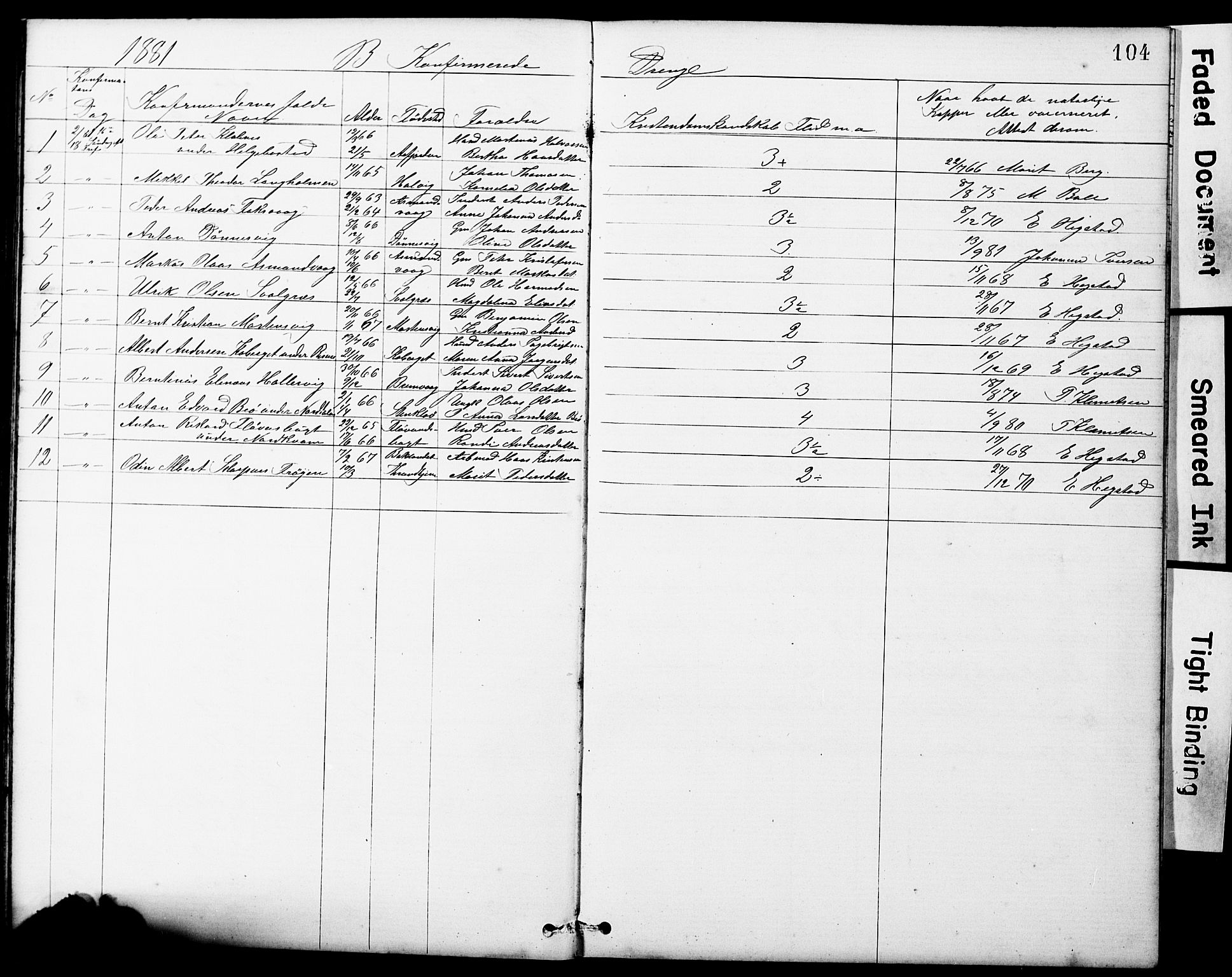 Ministerialprotokoller, klokkerbøker og fødselsregistre - Sør-Trøndelag, AV/SAT-A-1456/634/L0541: Parish register (copy) no. 634C03, 1874-1891, p. 104