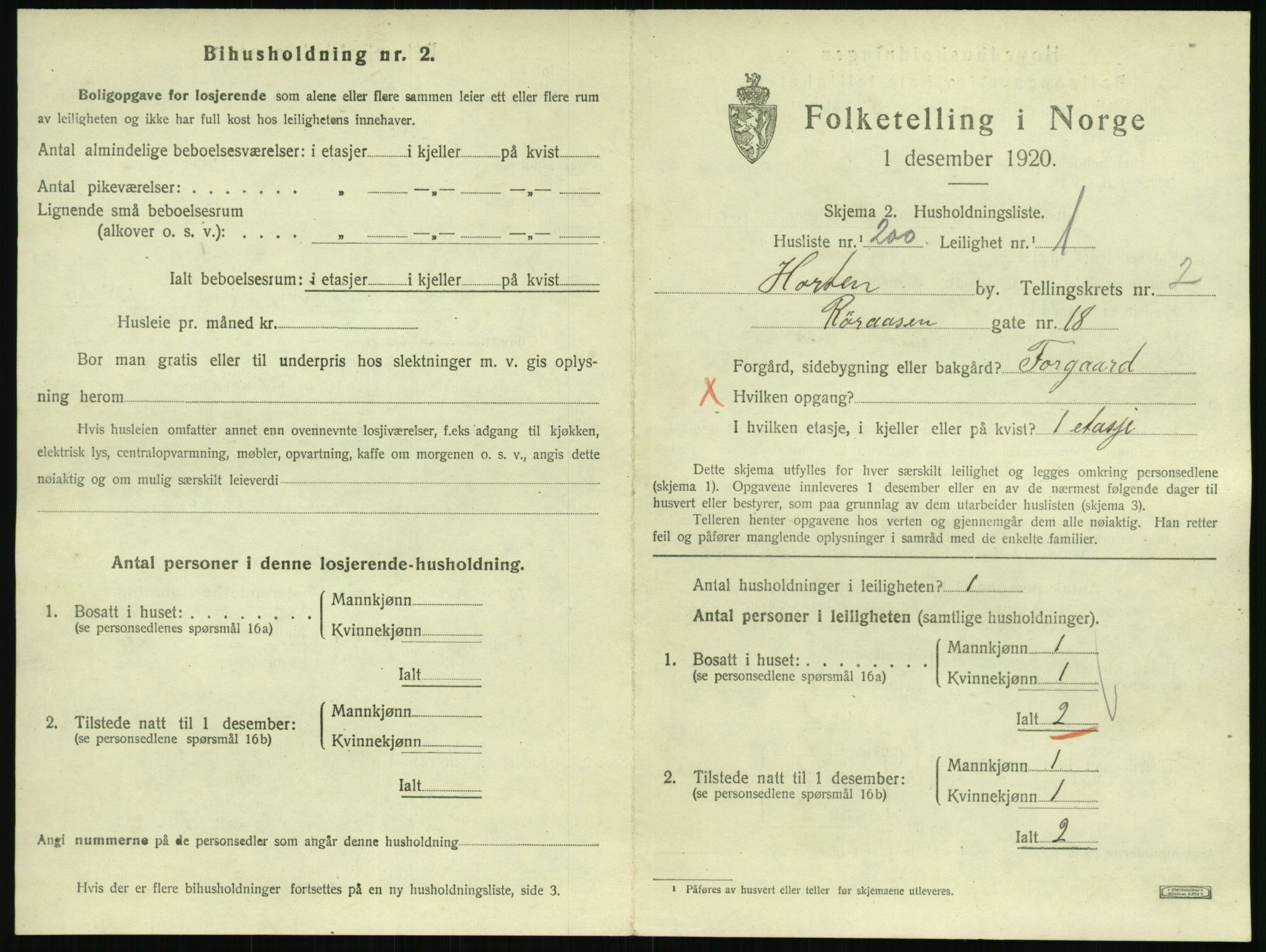 SAKO, 1920 census for Horten, 1920, p. 4063