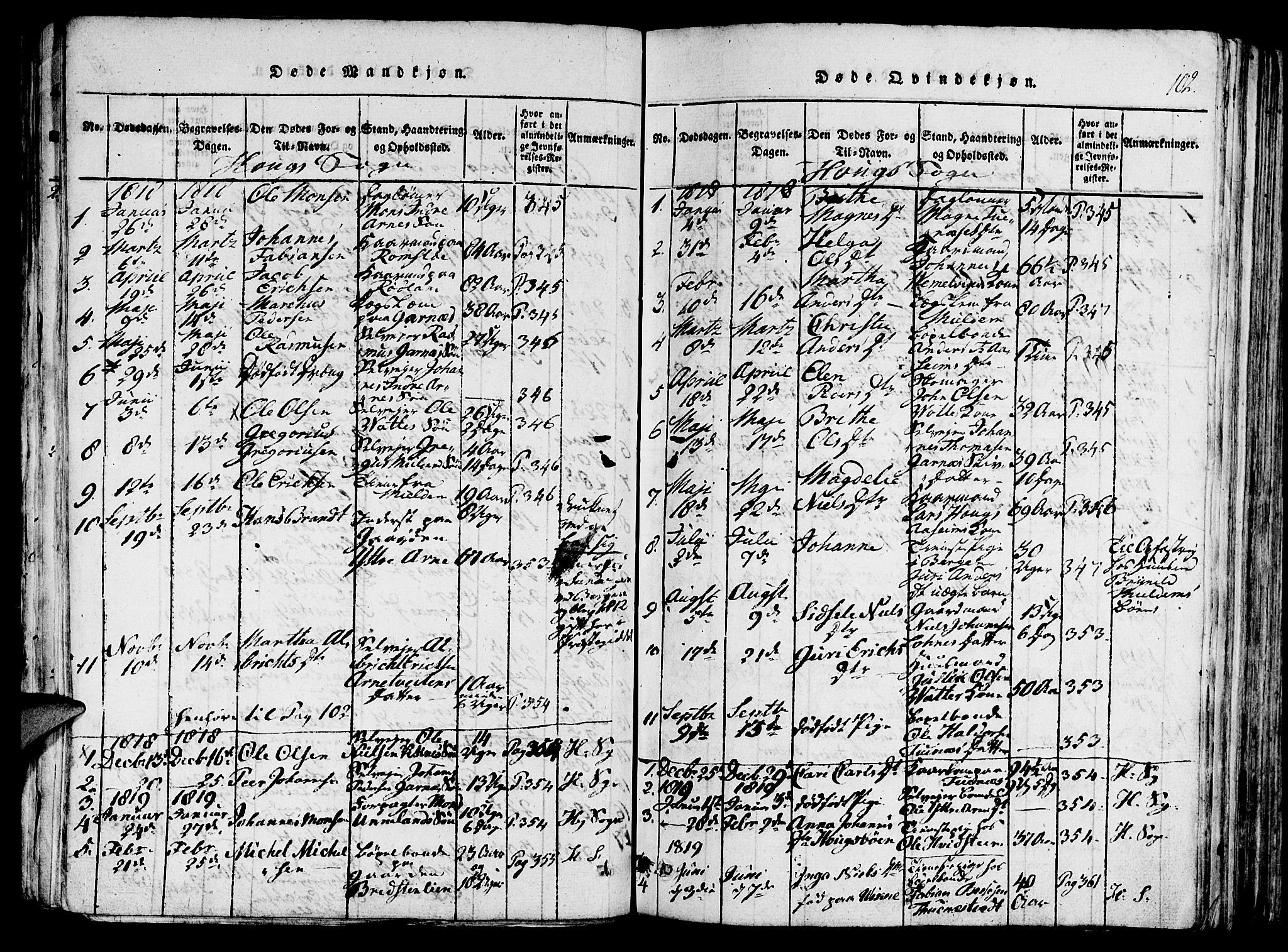 Haus sokneprestembete, SAB/A-75601/H/Haa: Parish register (official) no. A 12, 1816-1821, p. 102