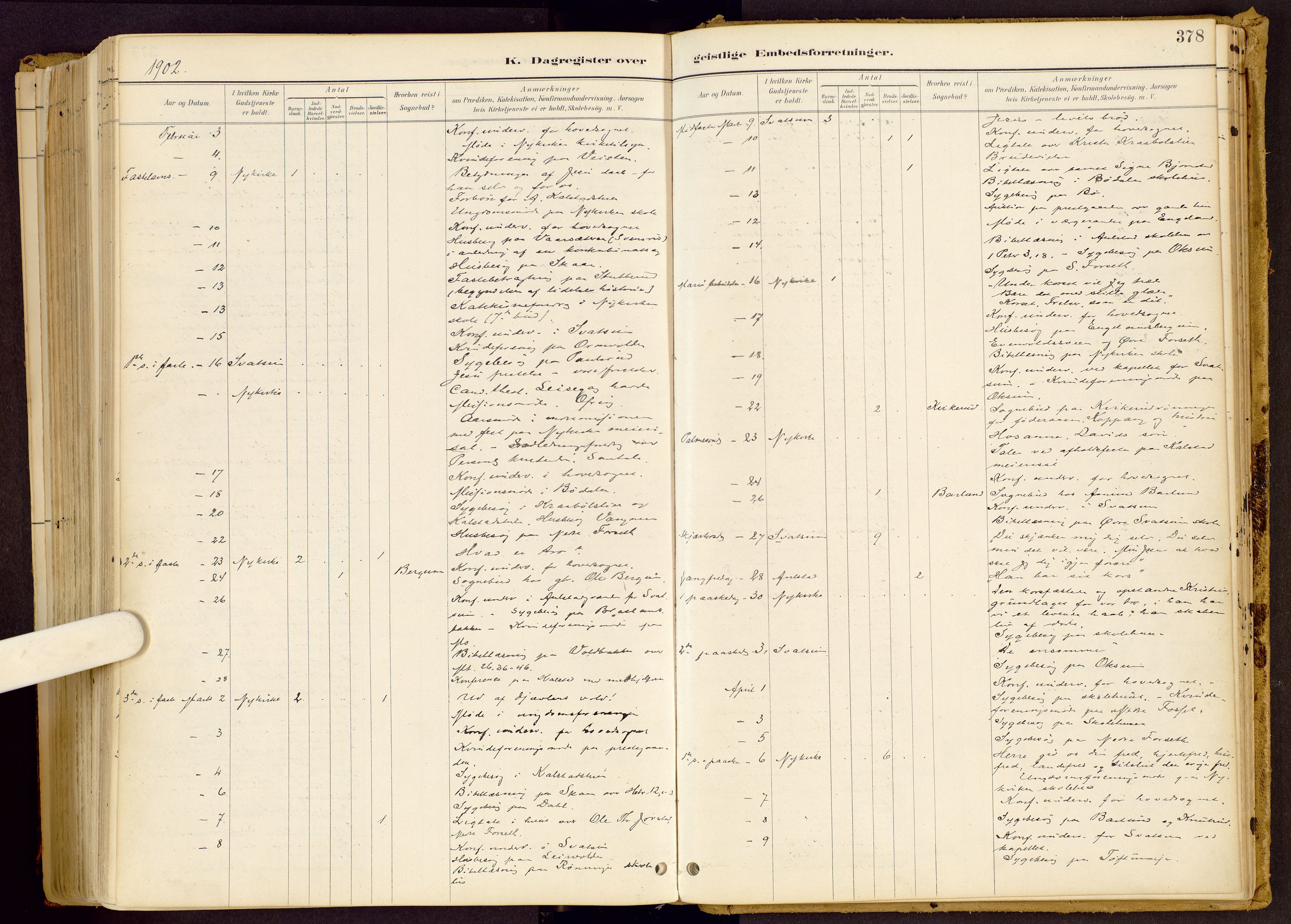 Vestre Gausdal prestekontor, SAH/PREST-094/H/Ha/Haa/L0001: Parish register (official) no. 1, 1887-1914, p. 378