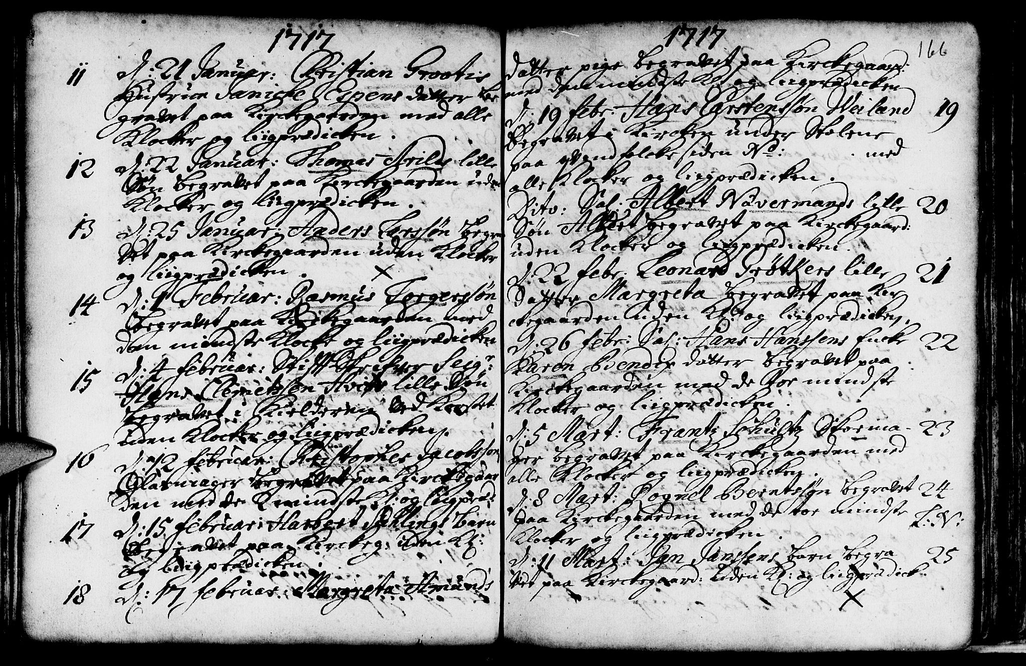 Nykirken Sokneprestembete, AV/SAB-A-77101/H/Haa/L0009: Parish register (official) no. A 9, 1689-1759, p. 166