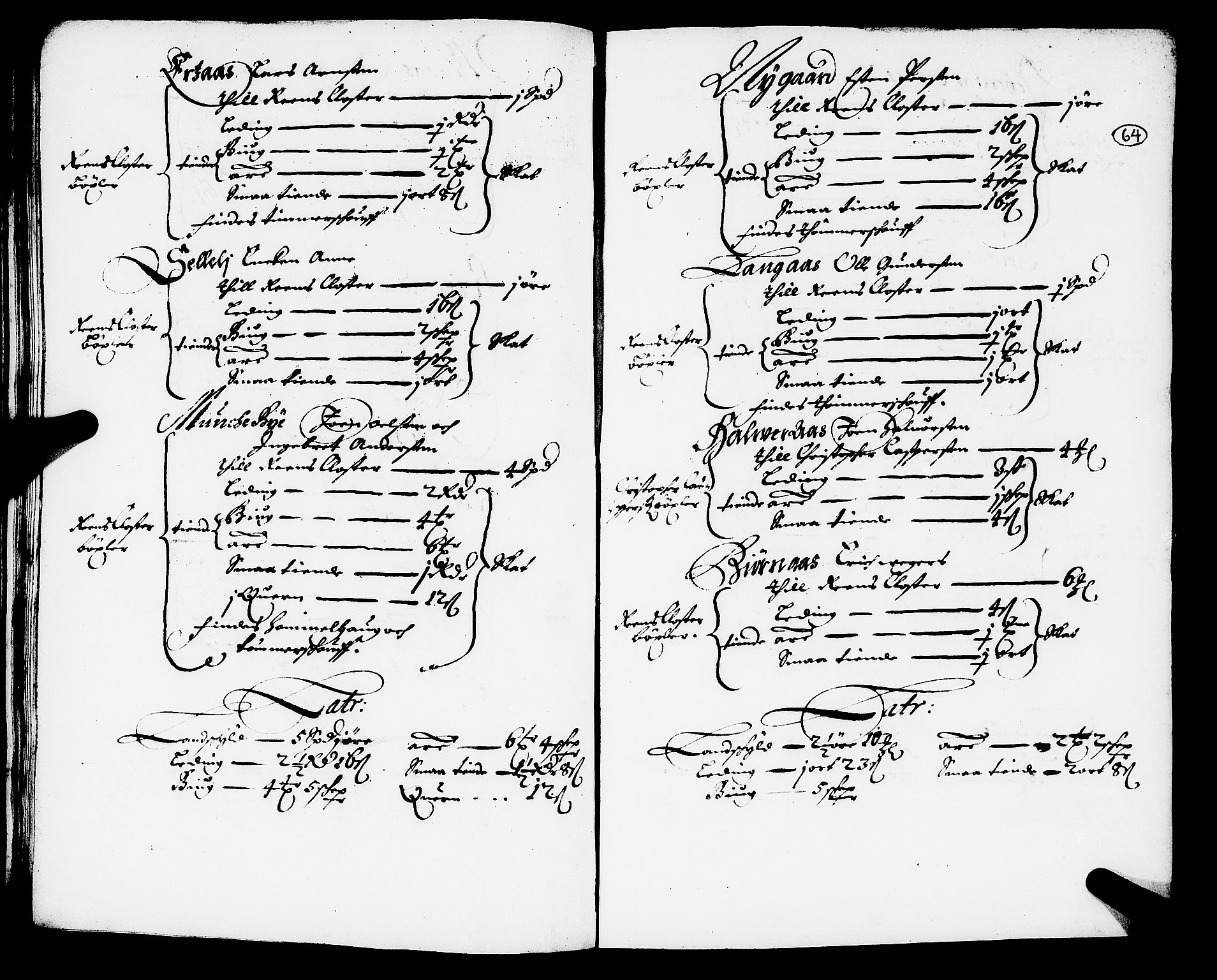 Rentekammeret inntil 1814, Realistisk ordnet avdeling, AV/RA-EA-4070/N/Nb/Nba/L0054: Stjørdal len, 1669, p. 63b-64a