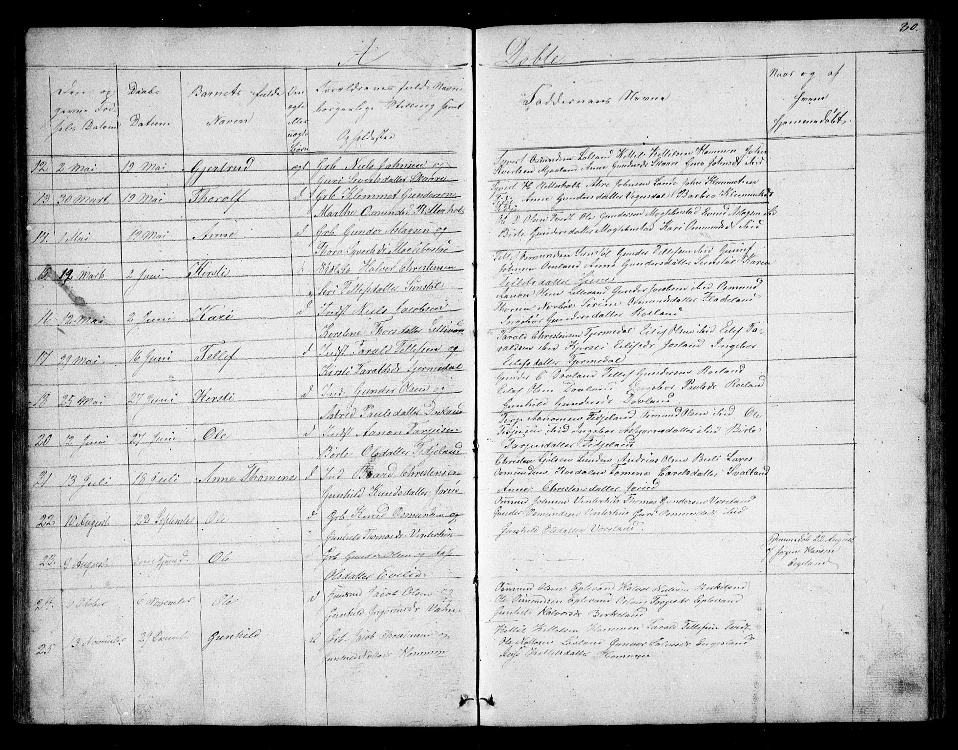 Herefoss sokneprestkontor, AV/SAK-1111-0019/F/Fb/Fbb/L0001: Parish register (copy) no. B 1, 1849-1879, p. 30