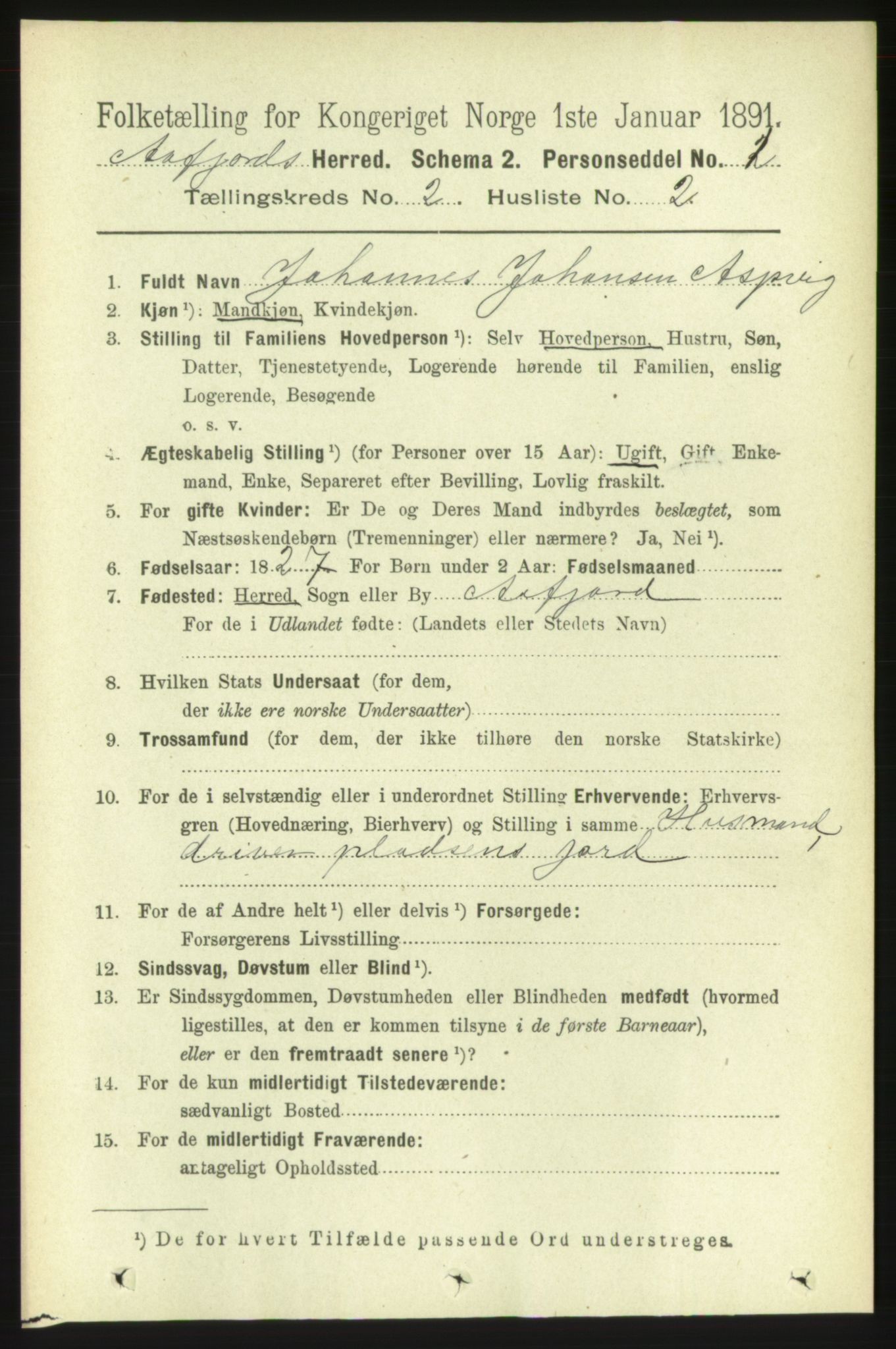 RA, 1891 census for 1630 Åfjord, 1891, p. 389