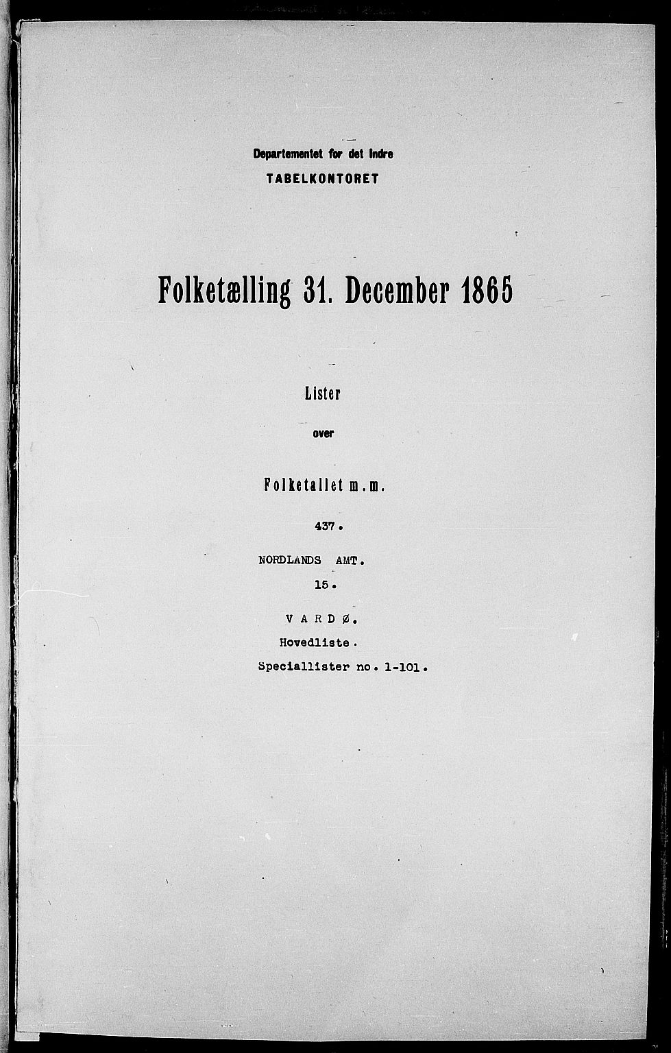 RA, 1865 census for Vardø/Vardø, 1865, p. 2