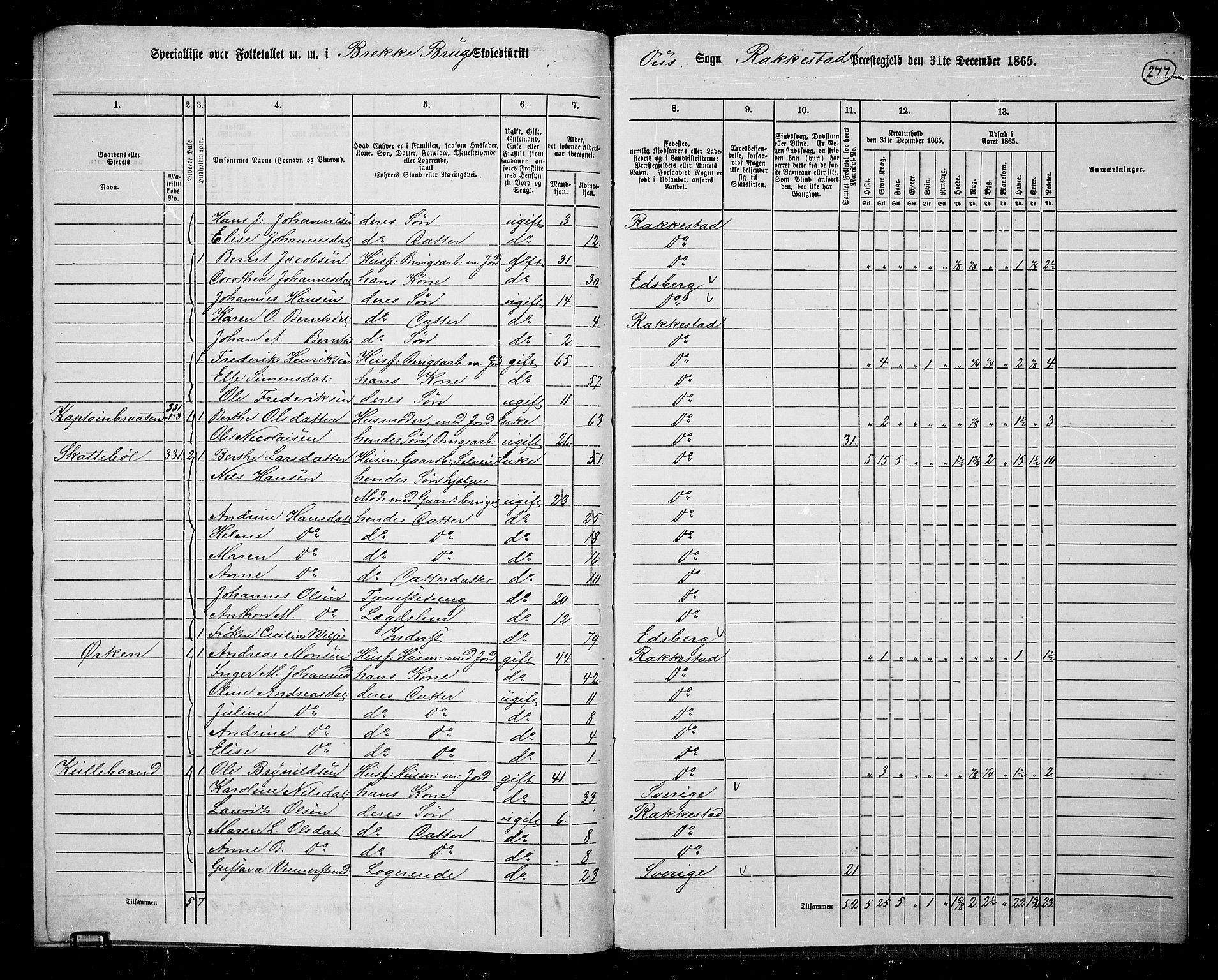 RA, 1865 census for Rakkestad, 1865, p. 264