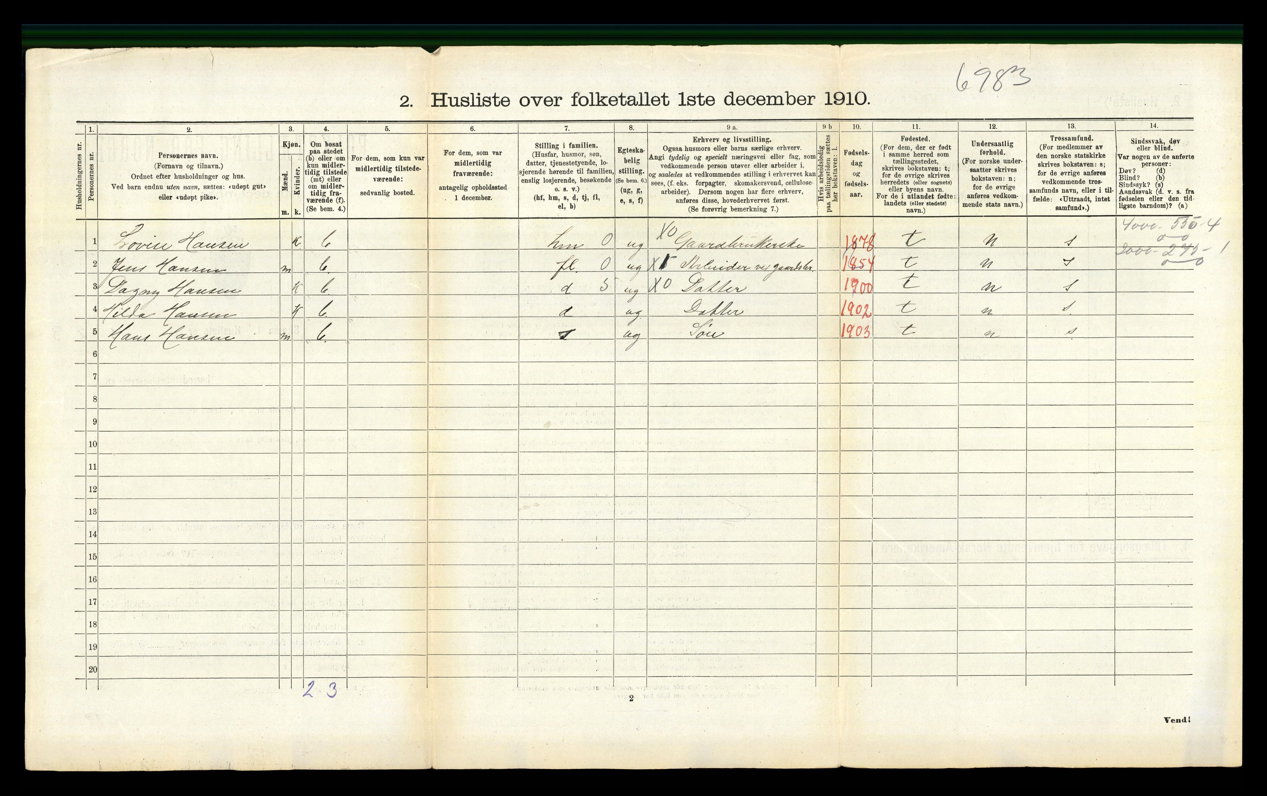 RA, 1910 census for Sørfold, 1910, p. 799