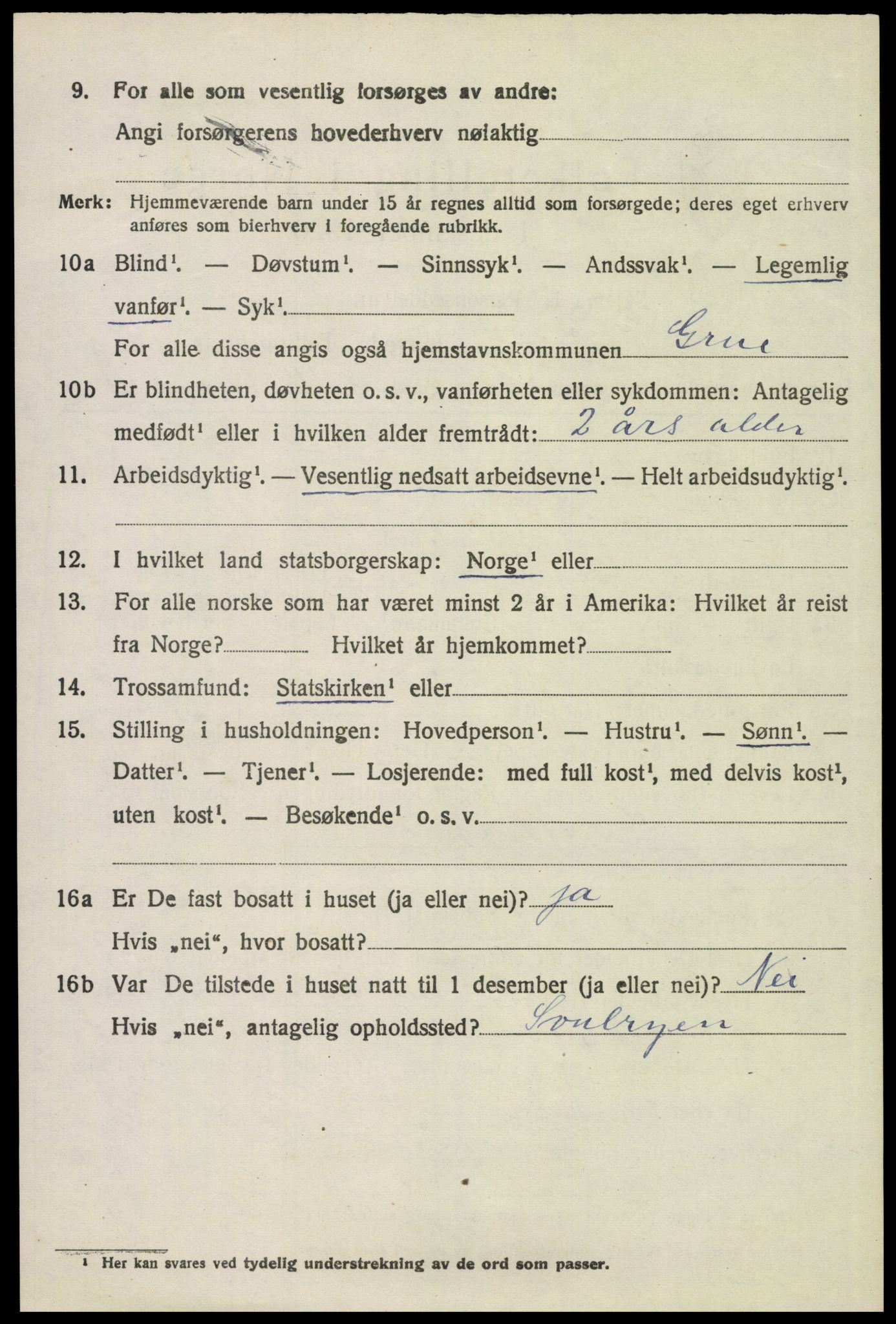 SAH, 1920 census for Grue, 1920, p. 15500