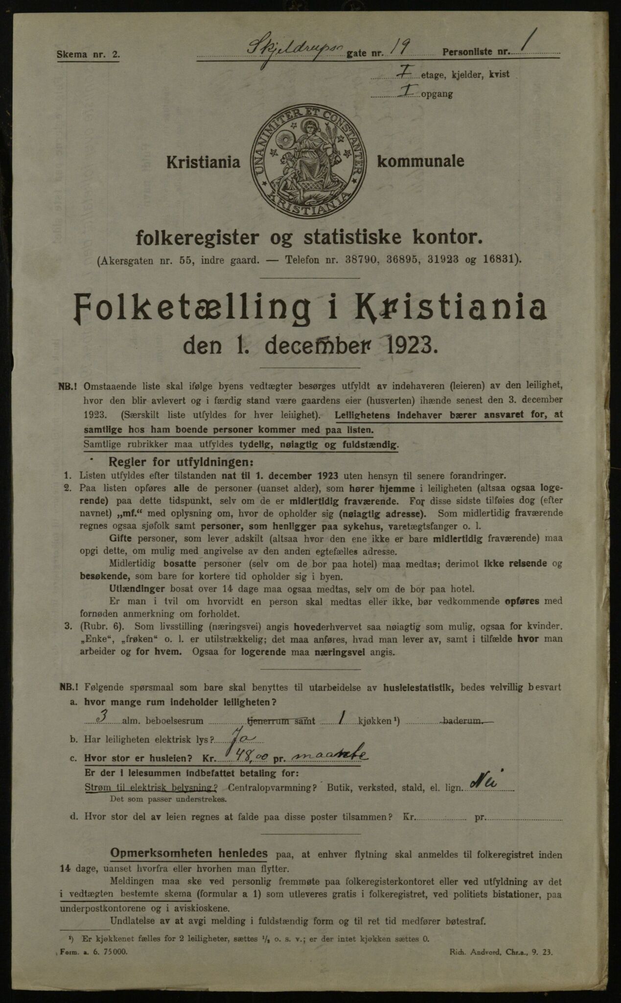 OBA, Municipal Census 1923 for Kristiania, 1923, p. 106438