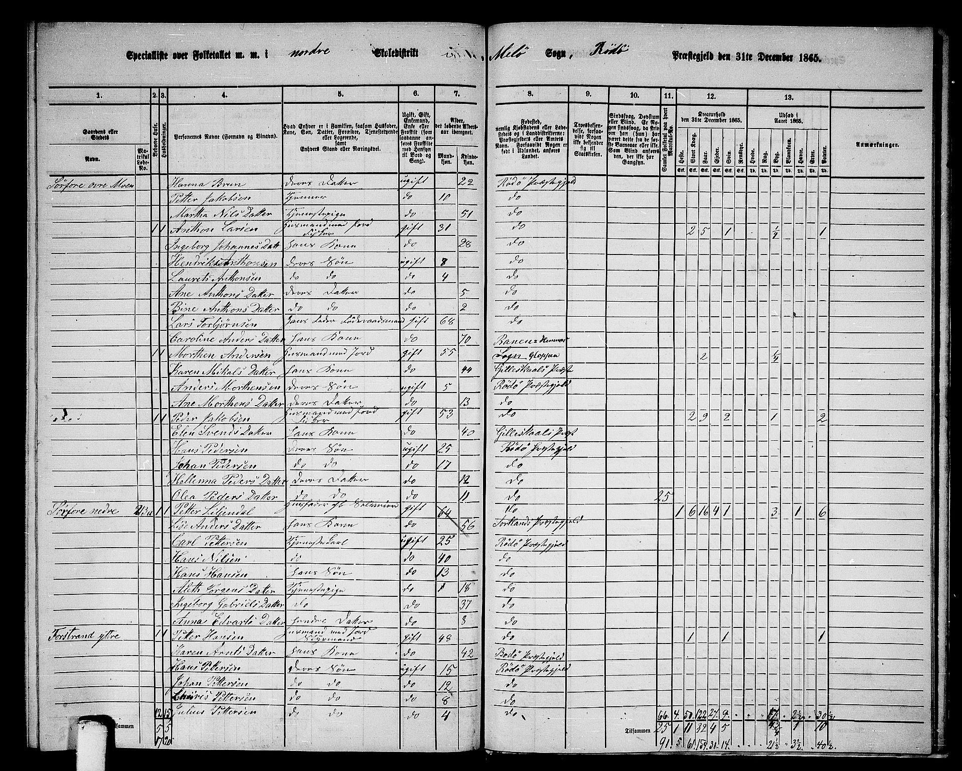 RA, 1865 census for Rødøy, 1865, p. 149