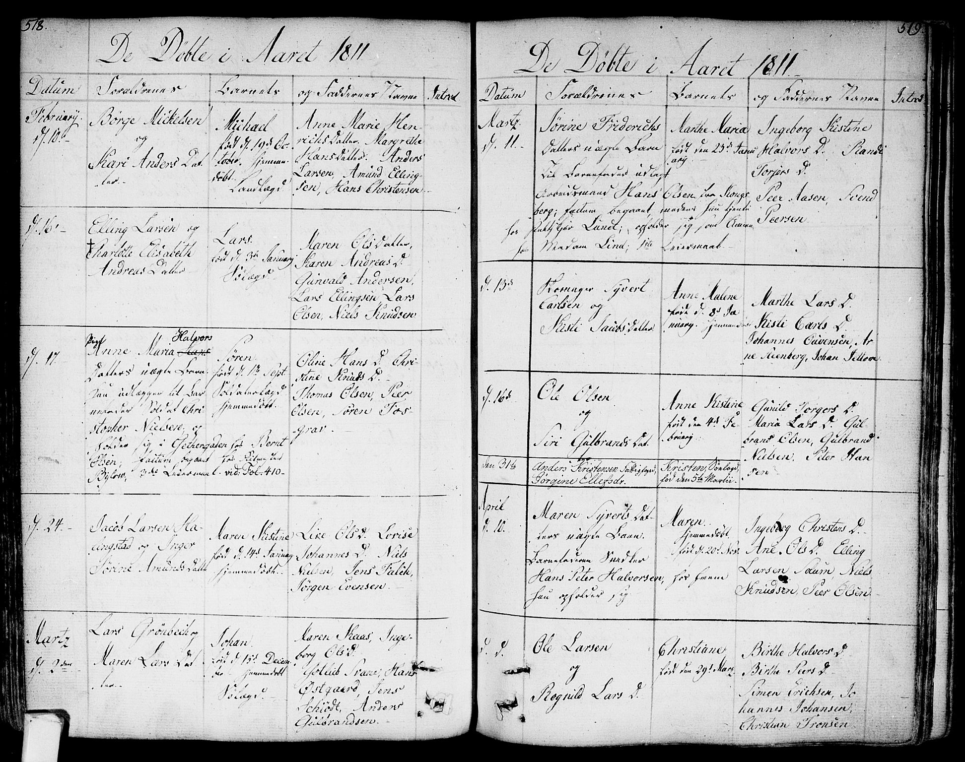 Bragernes kirkebøker, AV/SAKO-A-6/F/Fa/L0006a: Parish register (official) no. I 6, 1782-1814, p. 518-519