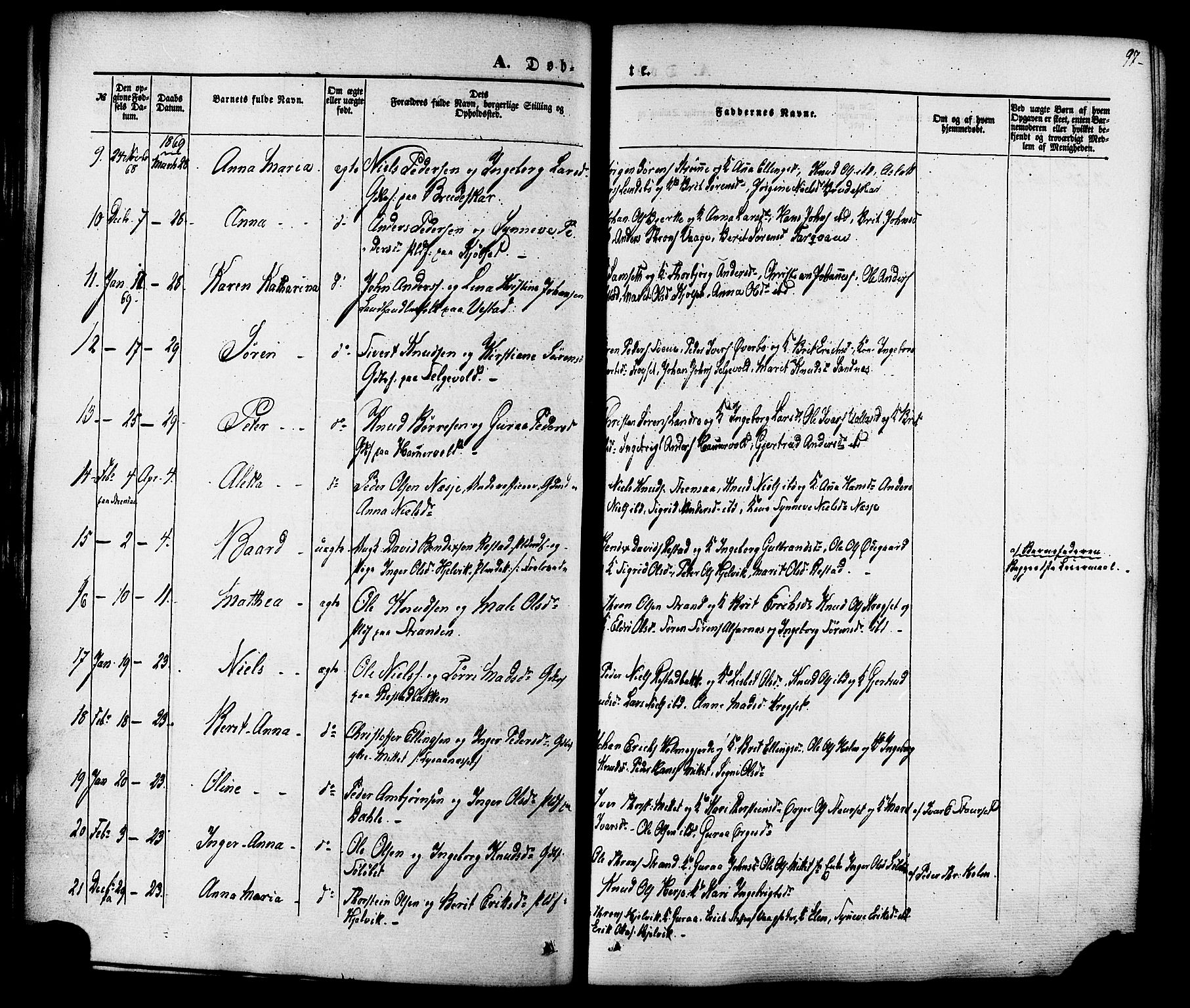 Ministerialprotokoller, klokkerbøker og fødselsregistre - Møre og Romsdal, AV/SAT-A-1454/547/L0603: Parish register (official) no. 547A05, 1846-1877, p. 97