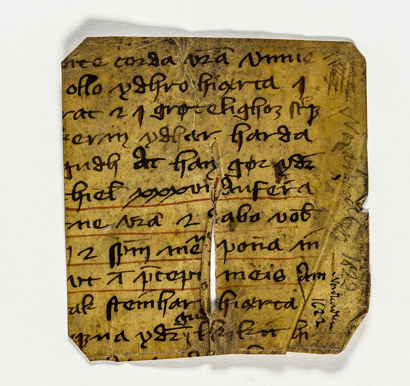 Riksarkivets diplomsamling, RA/EA-5965/F26/L0007: Norrøne membranfragmenter bestand 88-101, u.nr., 1100-1536, p. 37