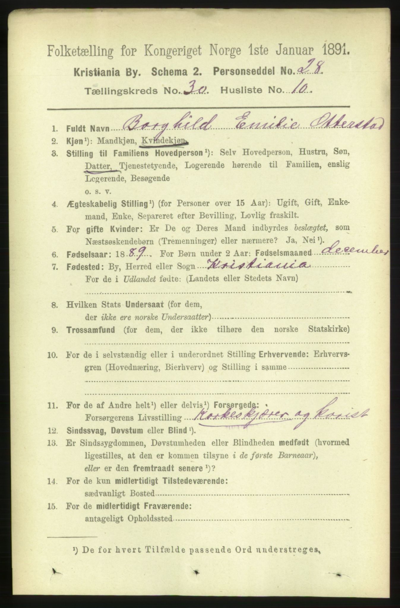 RA, 1891 census for 0301 Kristiania, 1891, p. 15823